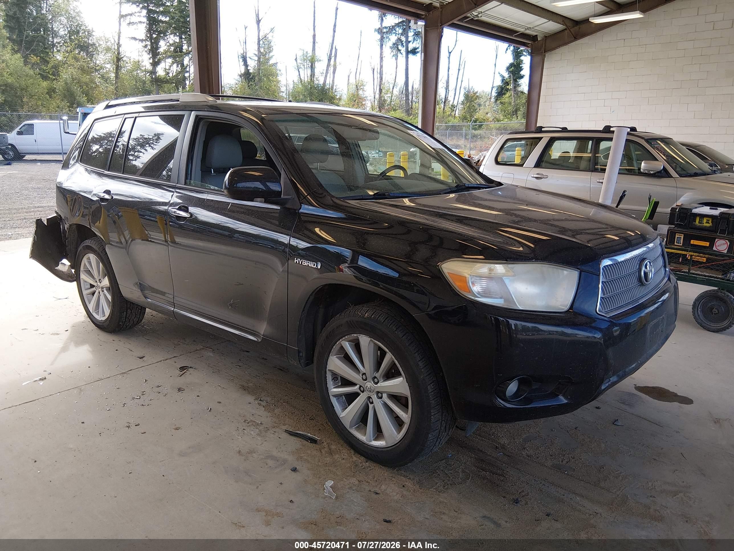 2008 Toyota Highlander Hybrid Limited Черный vin: JTEEW44A782014939