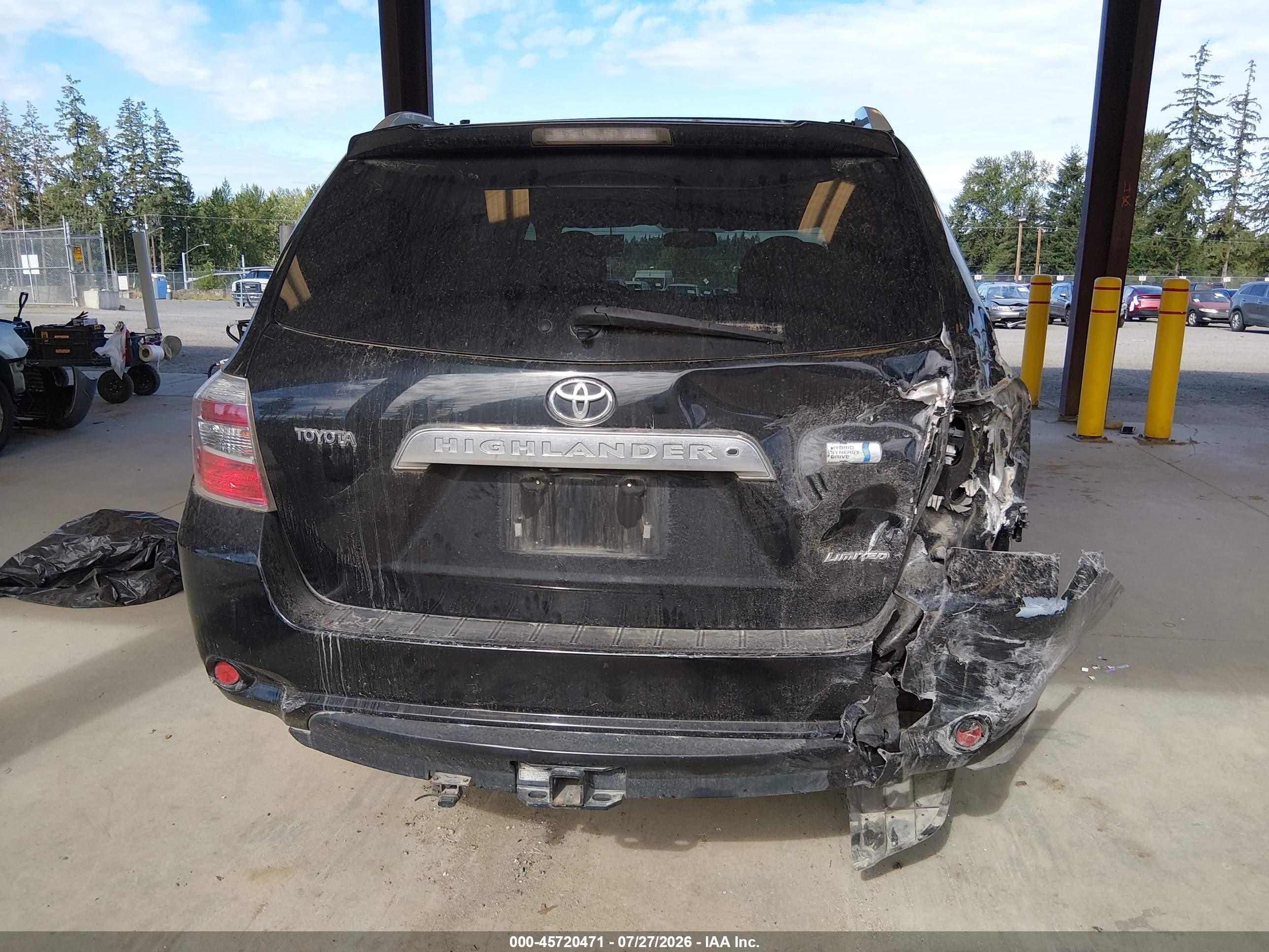 2008 Toyota Highlander Hybrid Limited Черный vin: JTEEW44A782014939