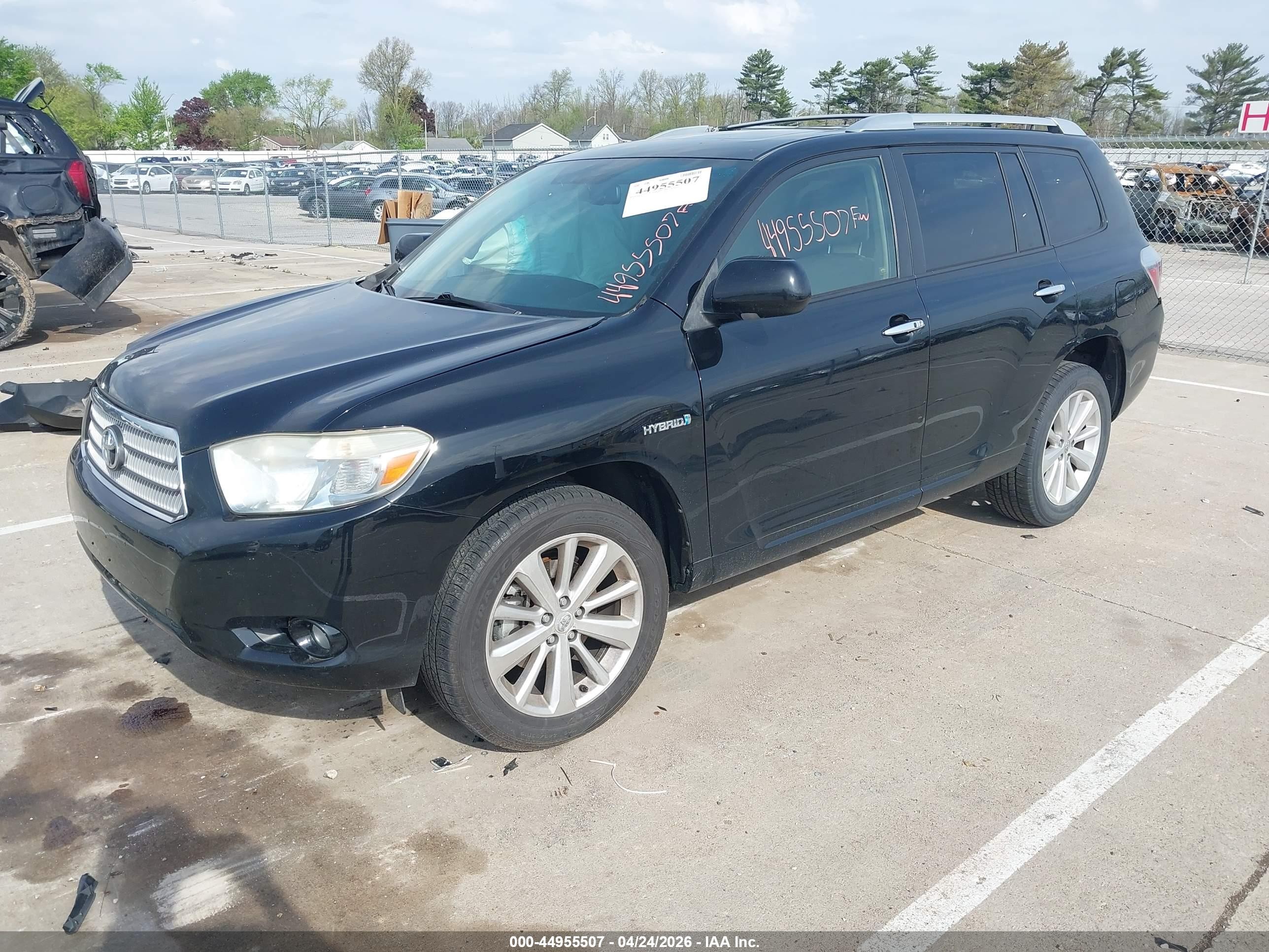 2008 Toyota Highlander Hybrid Limited Черный vin: JTEEW44A782016416