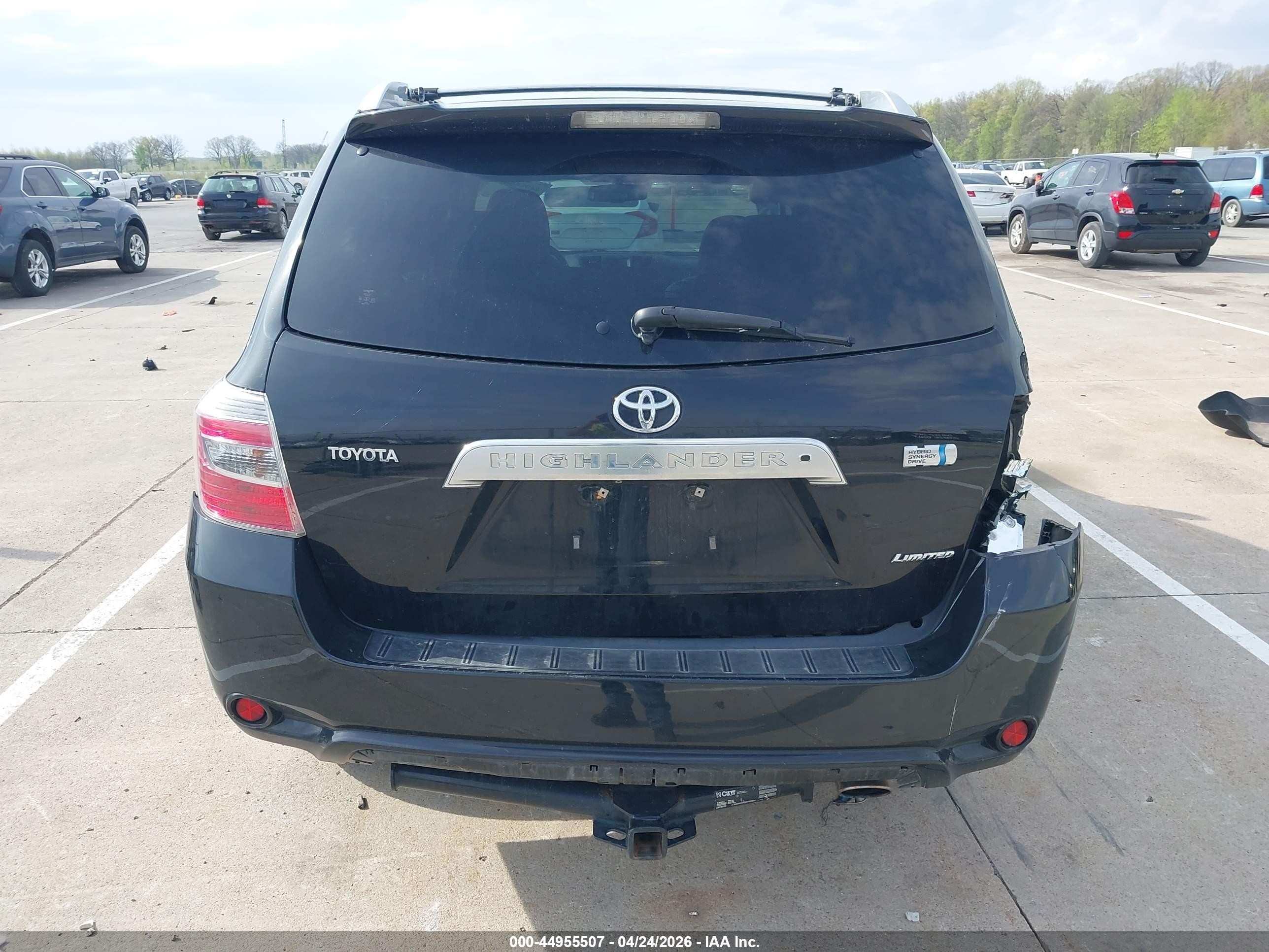 2008 Toyota Highlander Hybrid Limited Черный vin: JTEEW44A782016416