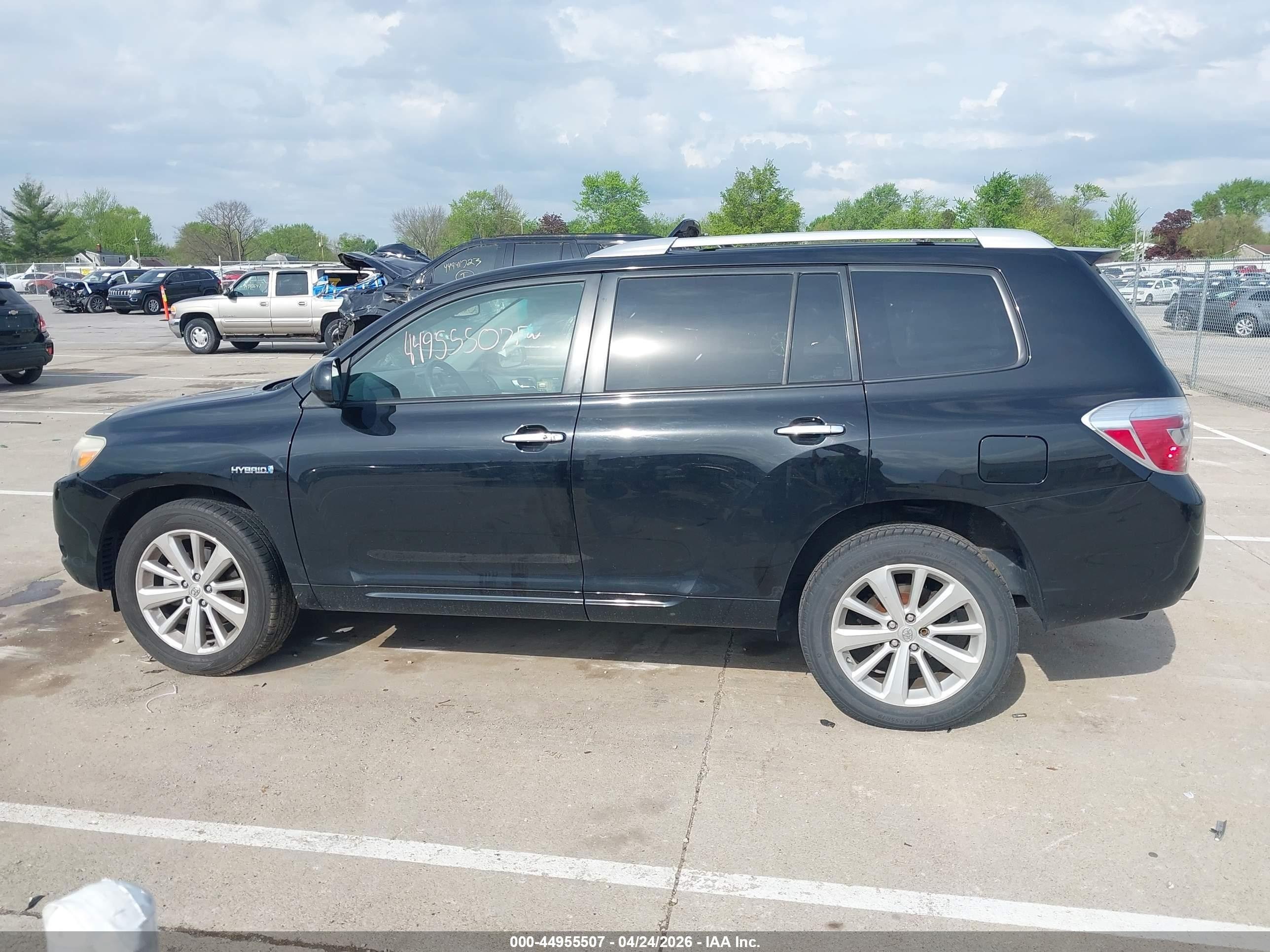 2008 Toyota Highlander Hybrid Limited Черный vin: JTEEW44A782016416