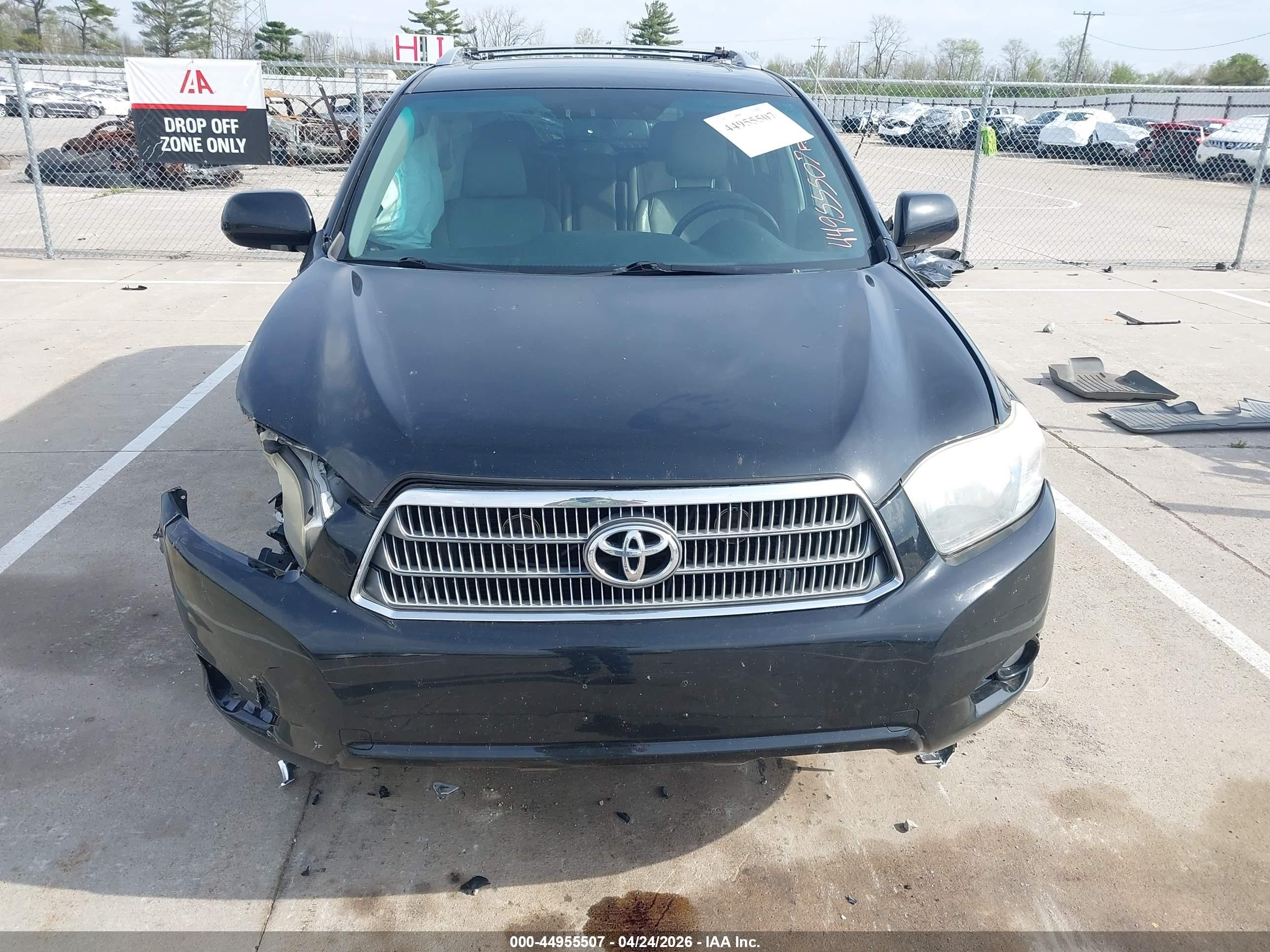 2008 Toyota Highlander Hybrid Limited Черный vin: JTEEW44A782016416