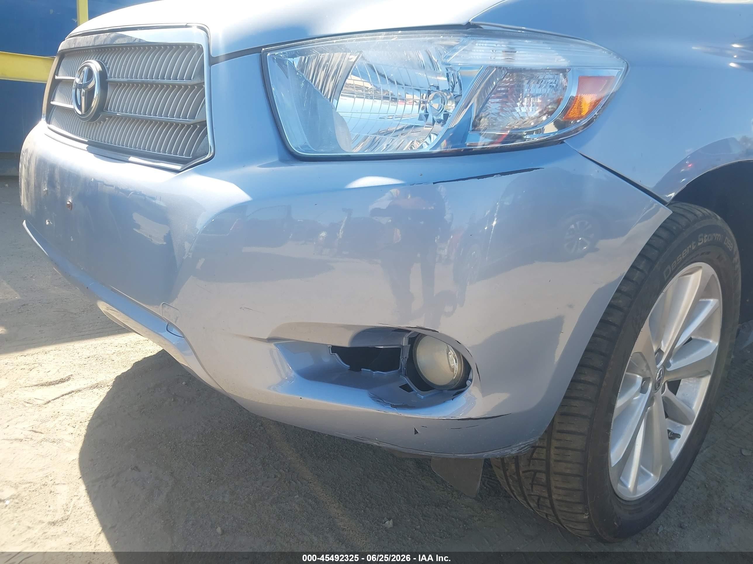2008 Toyota Highlander Hybrid Limited Light Blue vin: JTEEW44A782019221
