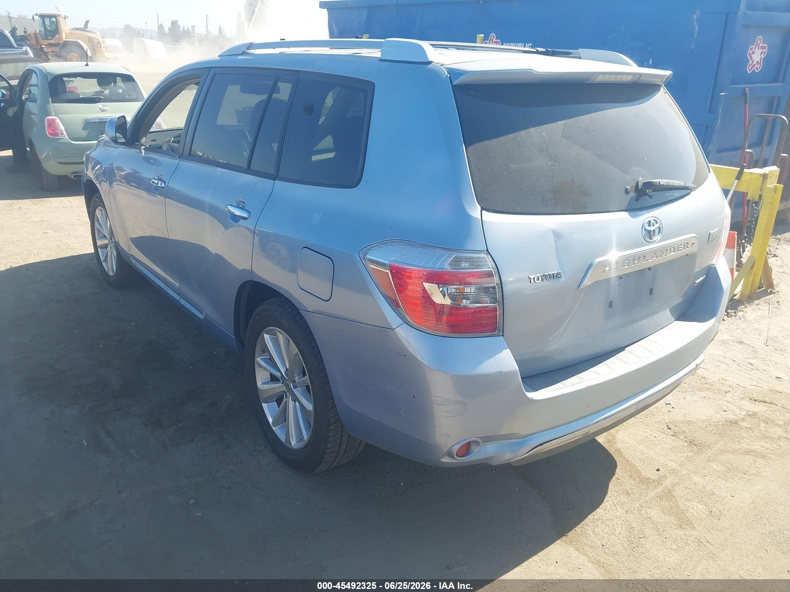 2008 Toyota Highlander Hybrid Limited Light Blue vin: JTEEW44A782019221