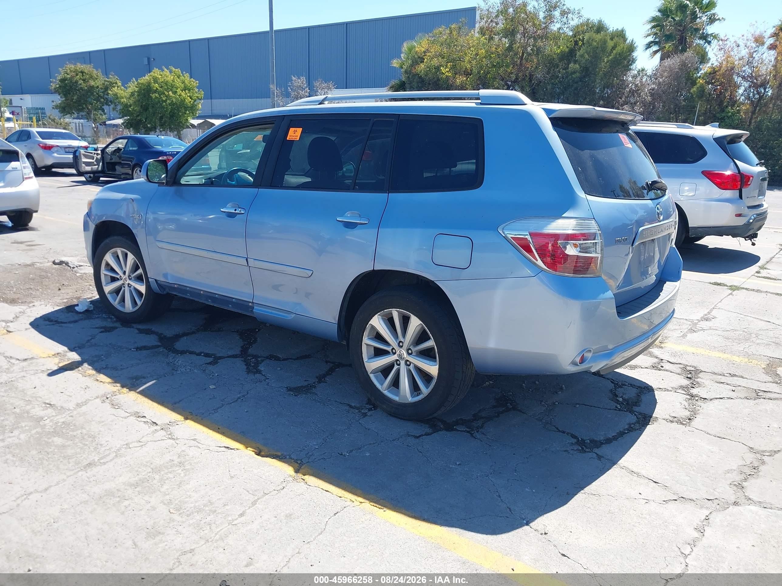 2008 Toyota Highlander Hybrid Limited Blue vin: JTEEW44A782025018