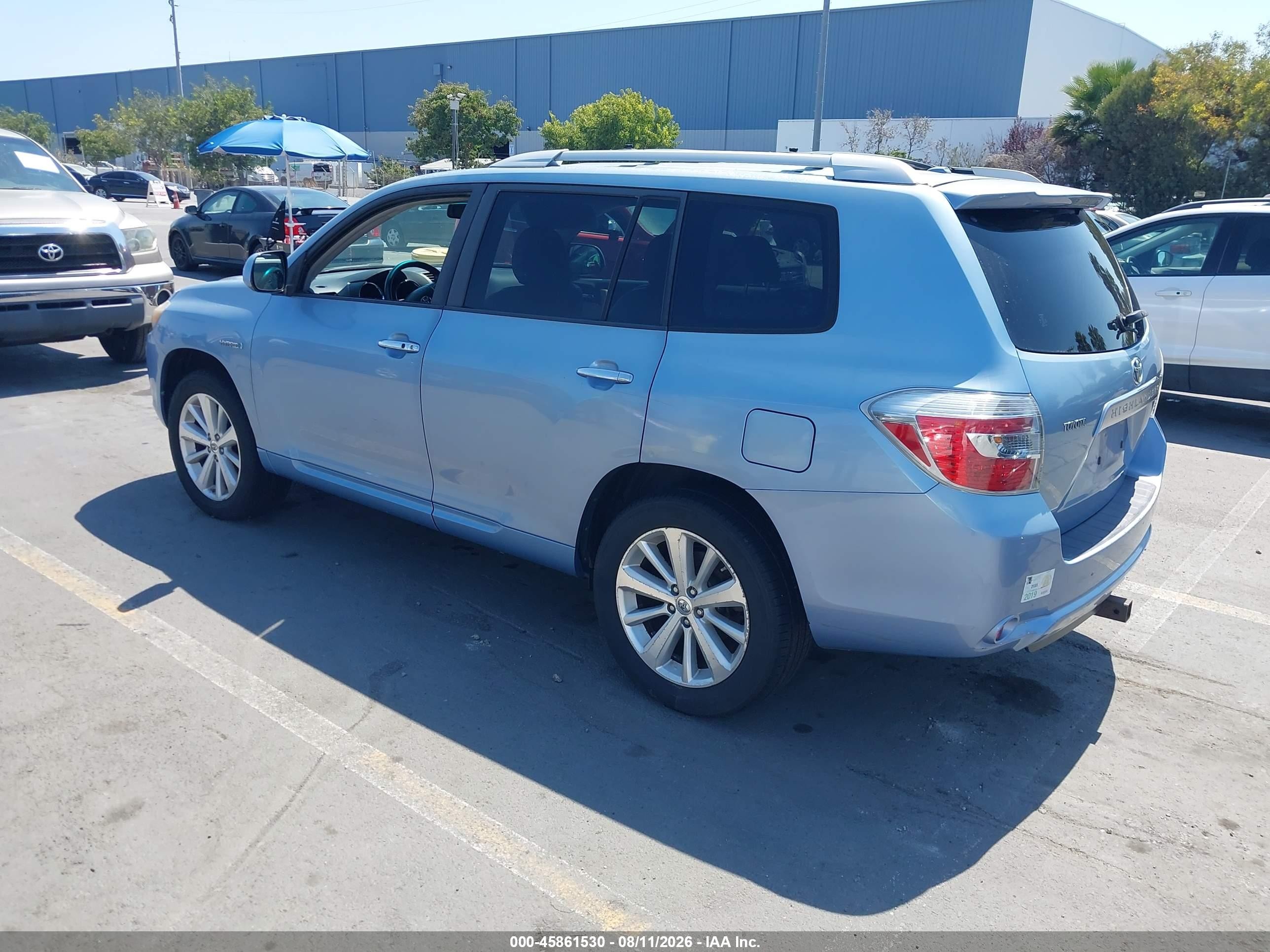 2009 Toyota Highlander Hybrid Limited Blue vin: JTEEW44A792027482