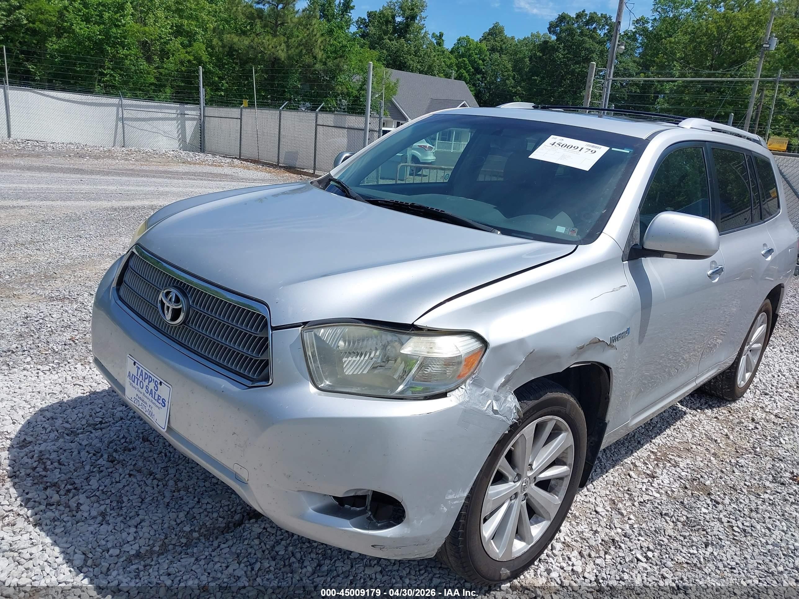 2009 Toyota Highlander Hybrid Limited Silver vin: JTEEW44A792035260