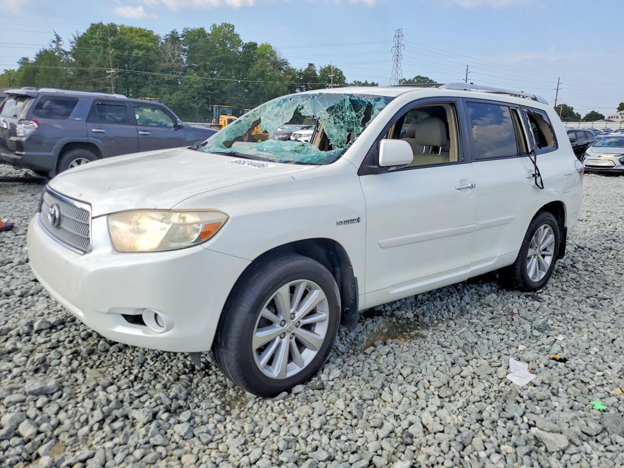 2009 Toyota Highlander Hybrid Limited White vin: JTEEW44A892030522