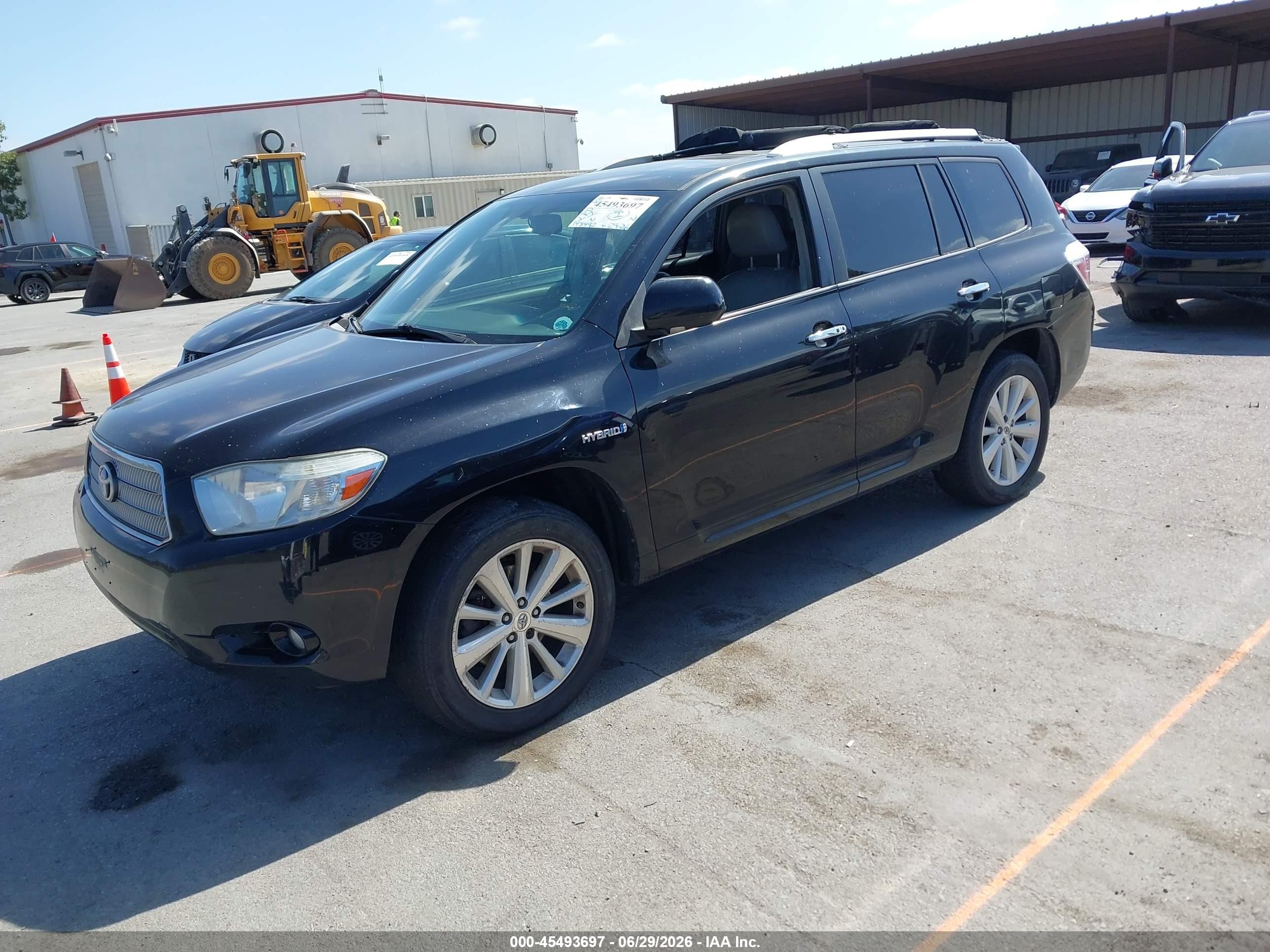 2008 Toyota Highlander Hybrid Limited Black vin: JTEEW44A982007703