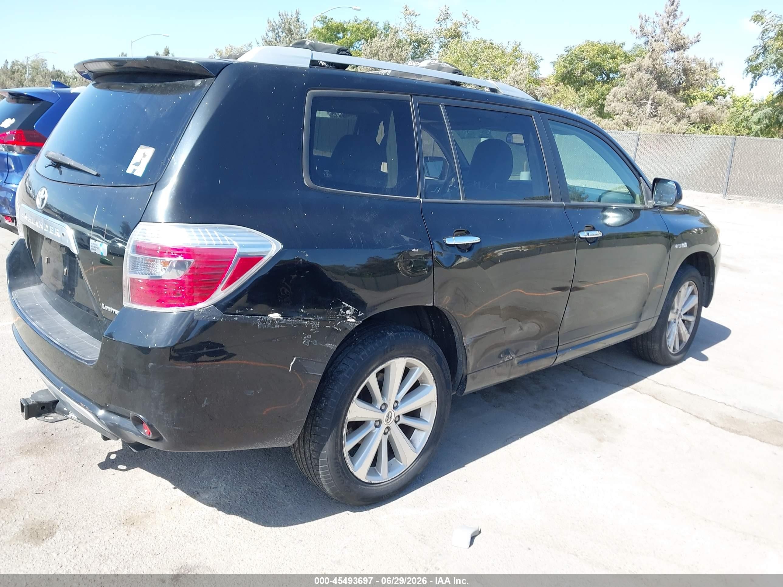 2008 Toyota Highlander Hybrid Limited Black vin: JTEEW44A982007703
