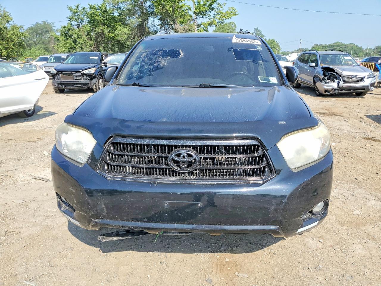 2008 Toyota Highlander Hybrid Limited Black vin: JTEEW44A982010147