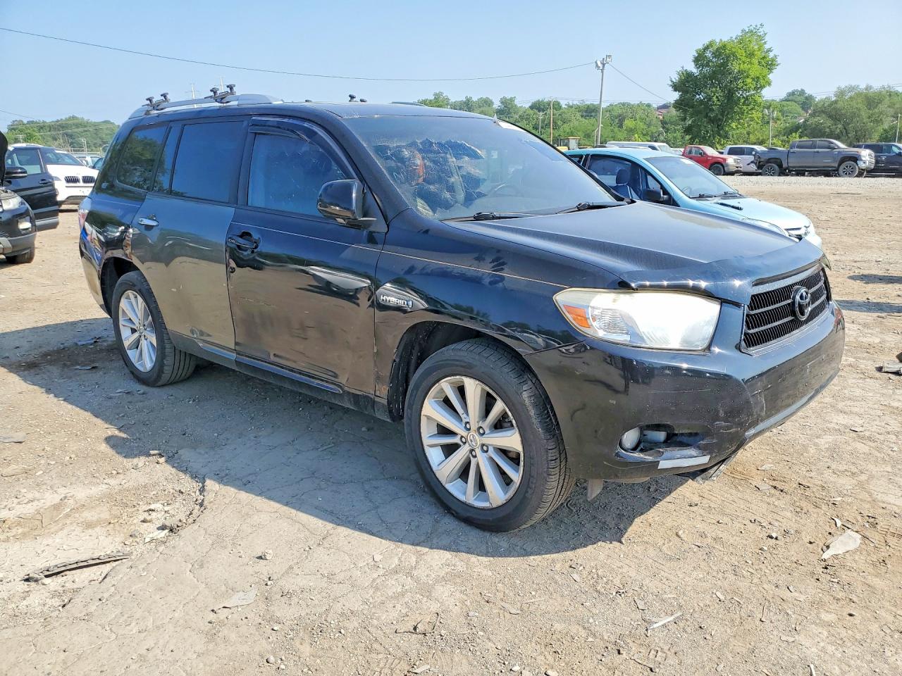 2008 Toyota Highlander Hybrid Limited Black vin: JTEEW44A982010147