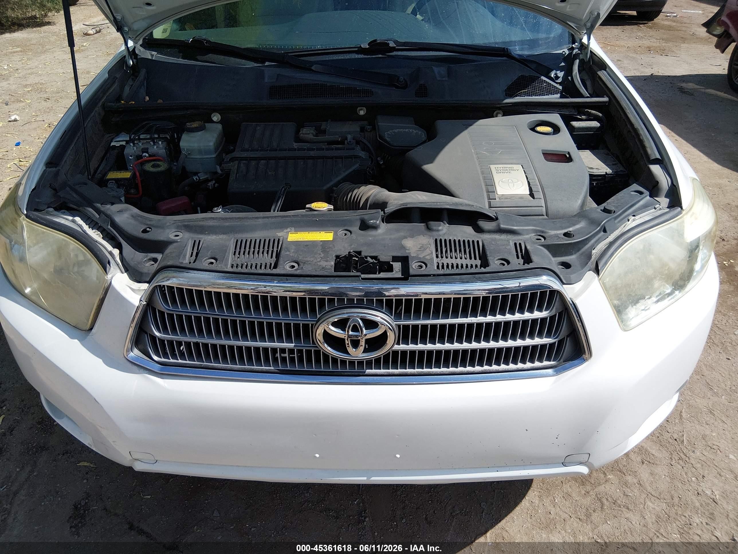 2009 Toyota Highlander Hybrid Limited White vin: JTEEW44A992031713