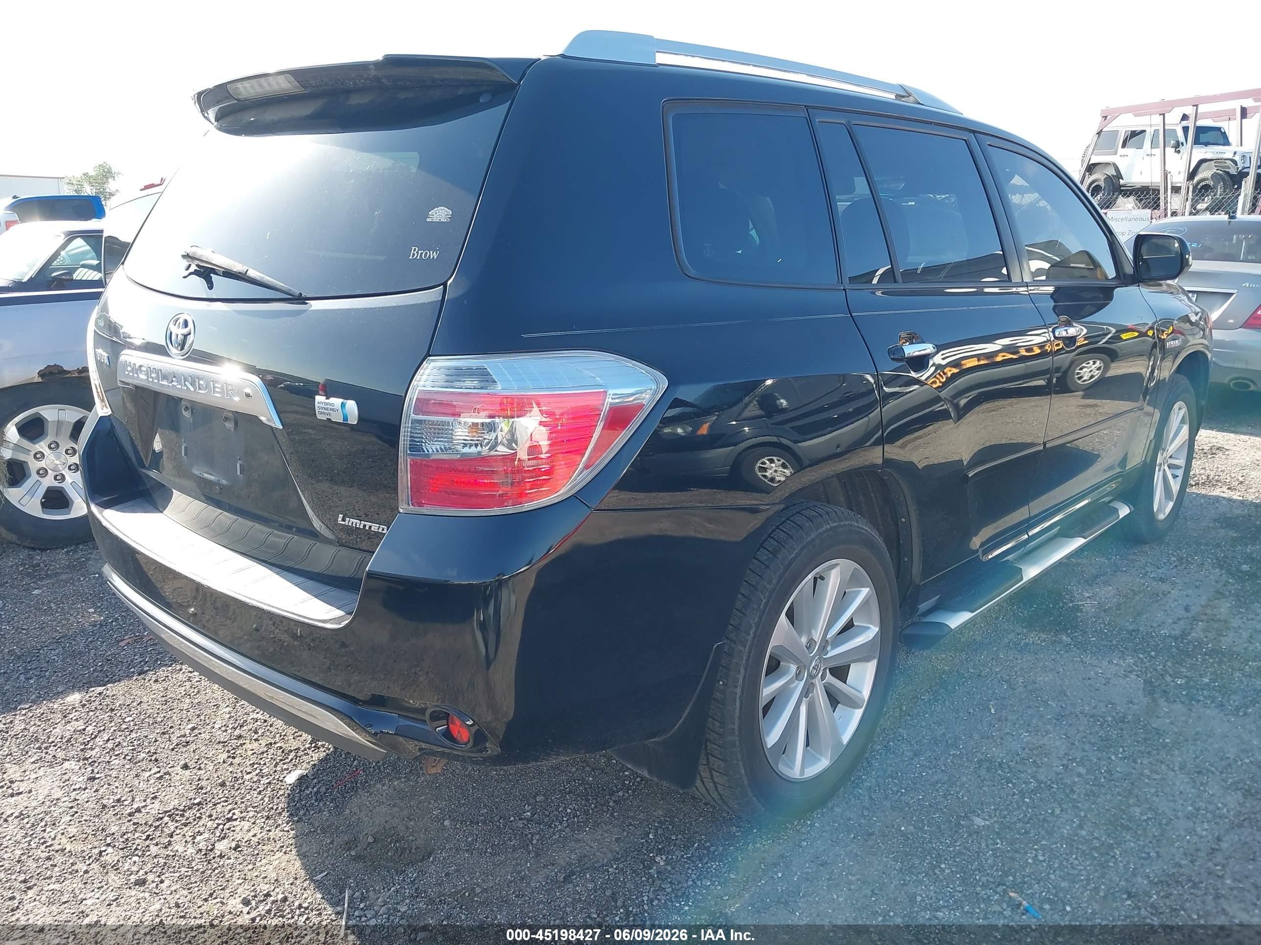 2009 Toyota Highlander Hybrid Limited Черный vin: JTEEW44A992037429