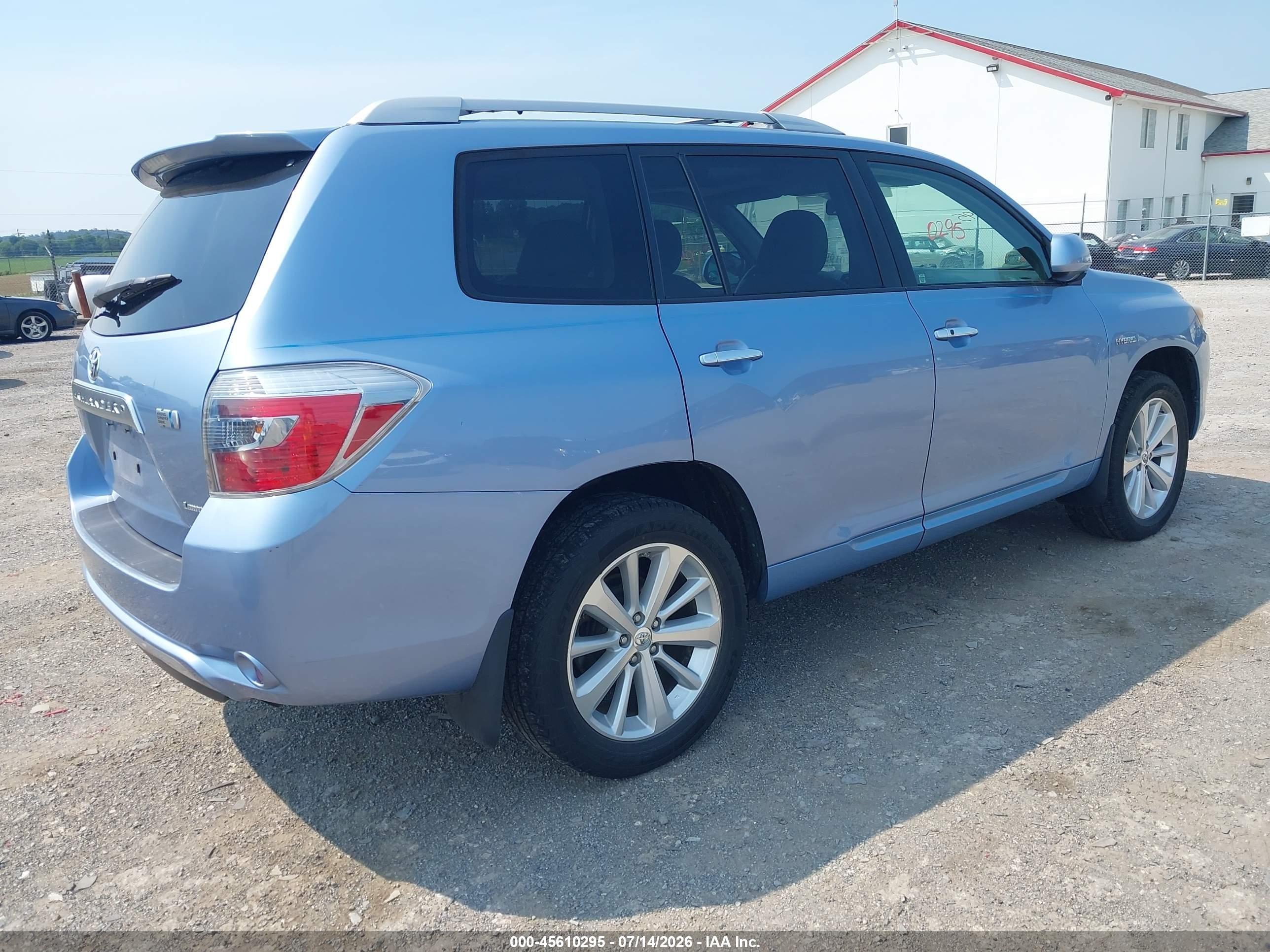 2008 Toyota Highlander Hybrid Limited Light Blue vin: JTEEW44AX82024431