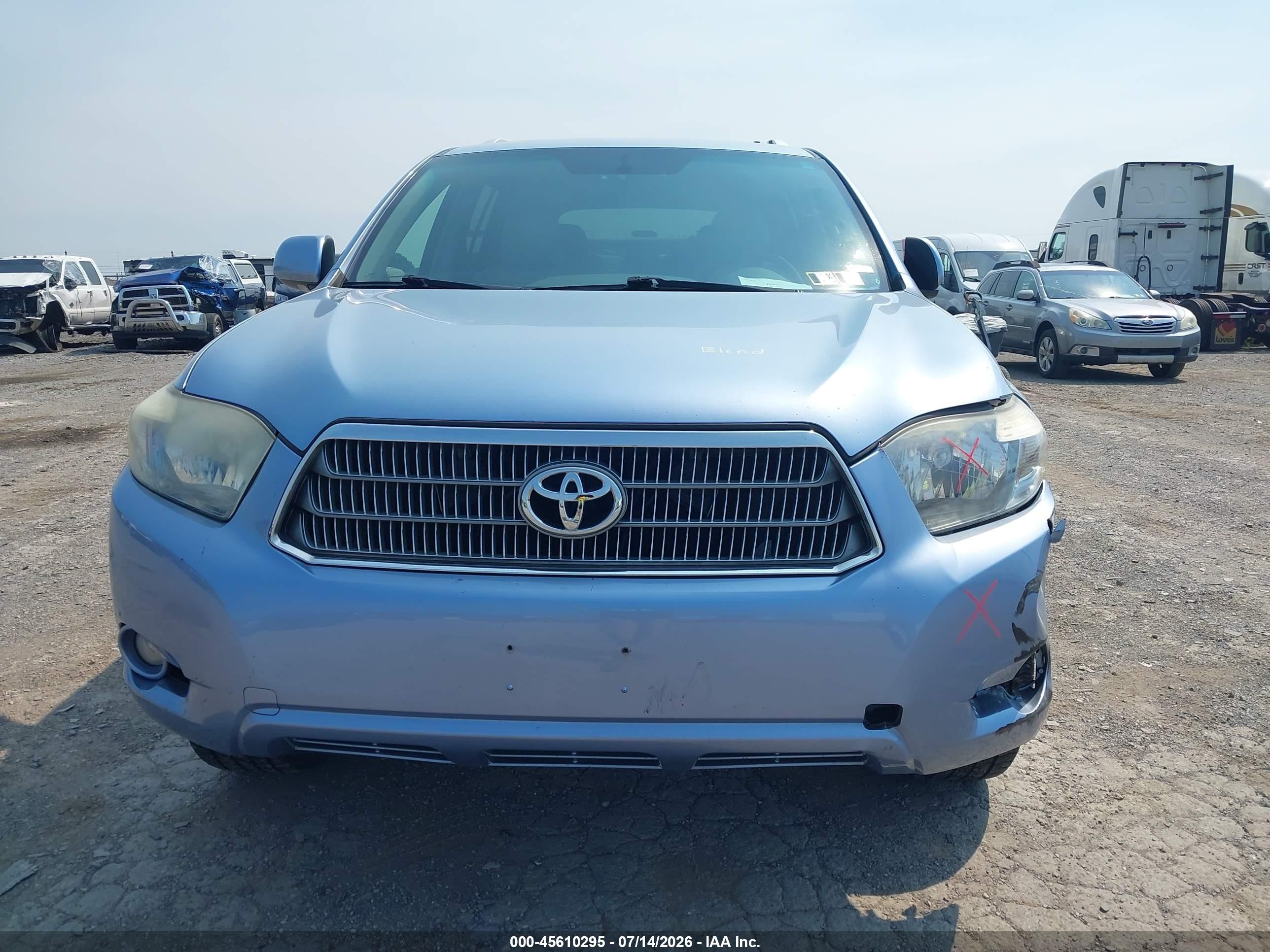 2008 Toyota Highlander Hybrid Limited Light Blue vin: JTEEW44AX82024431