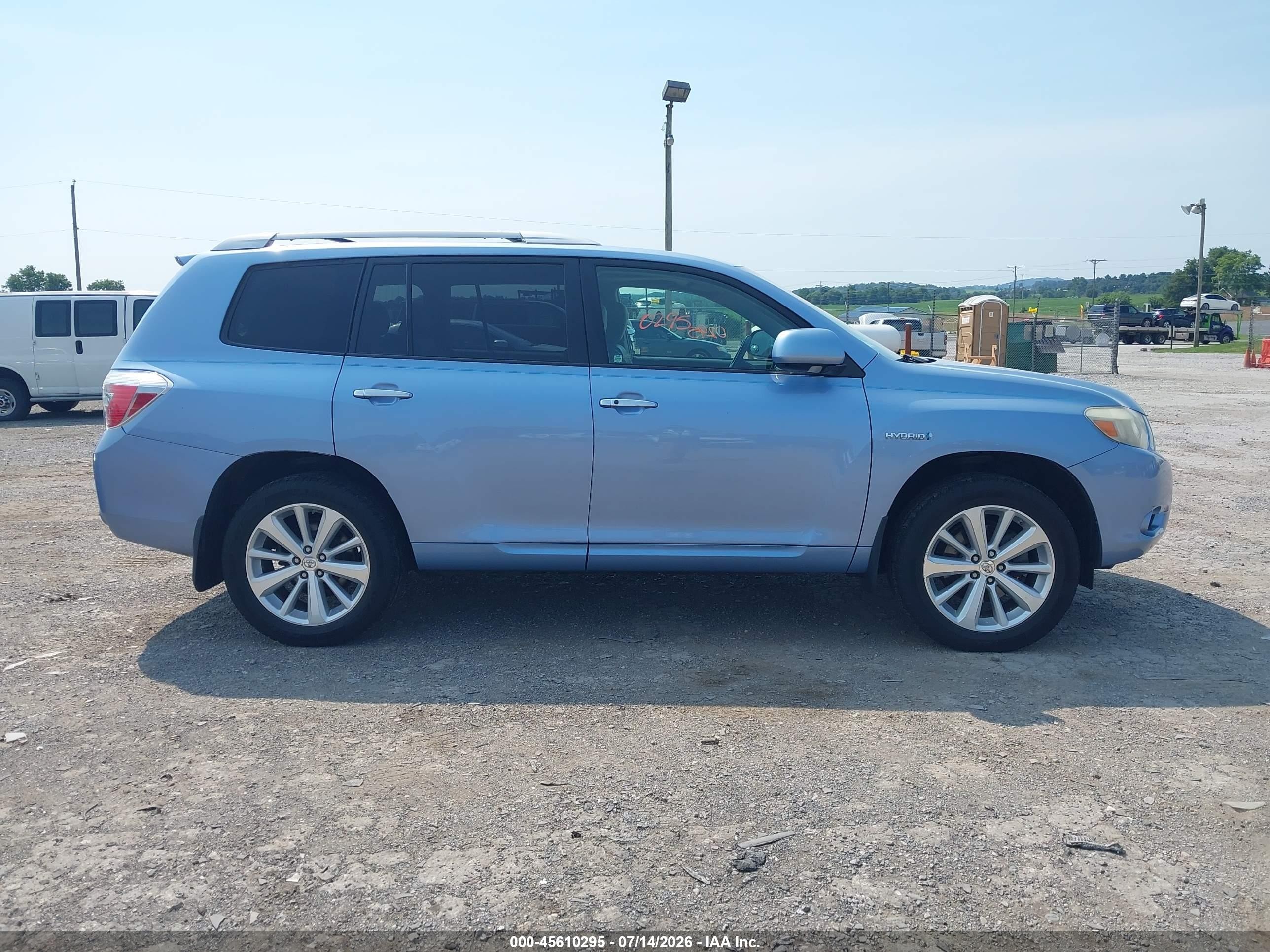 2008 Toyota Highlander Hybrid Limited Light Blue vin: JTEEW44AX82024431