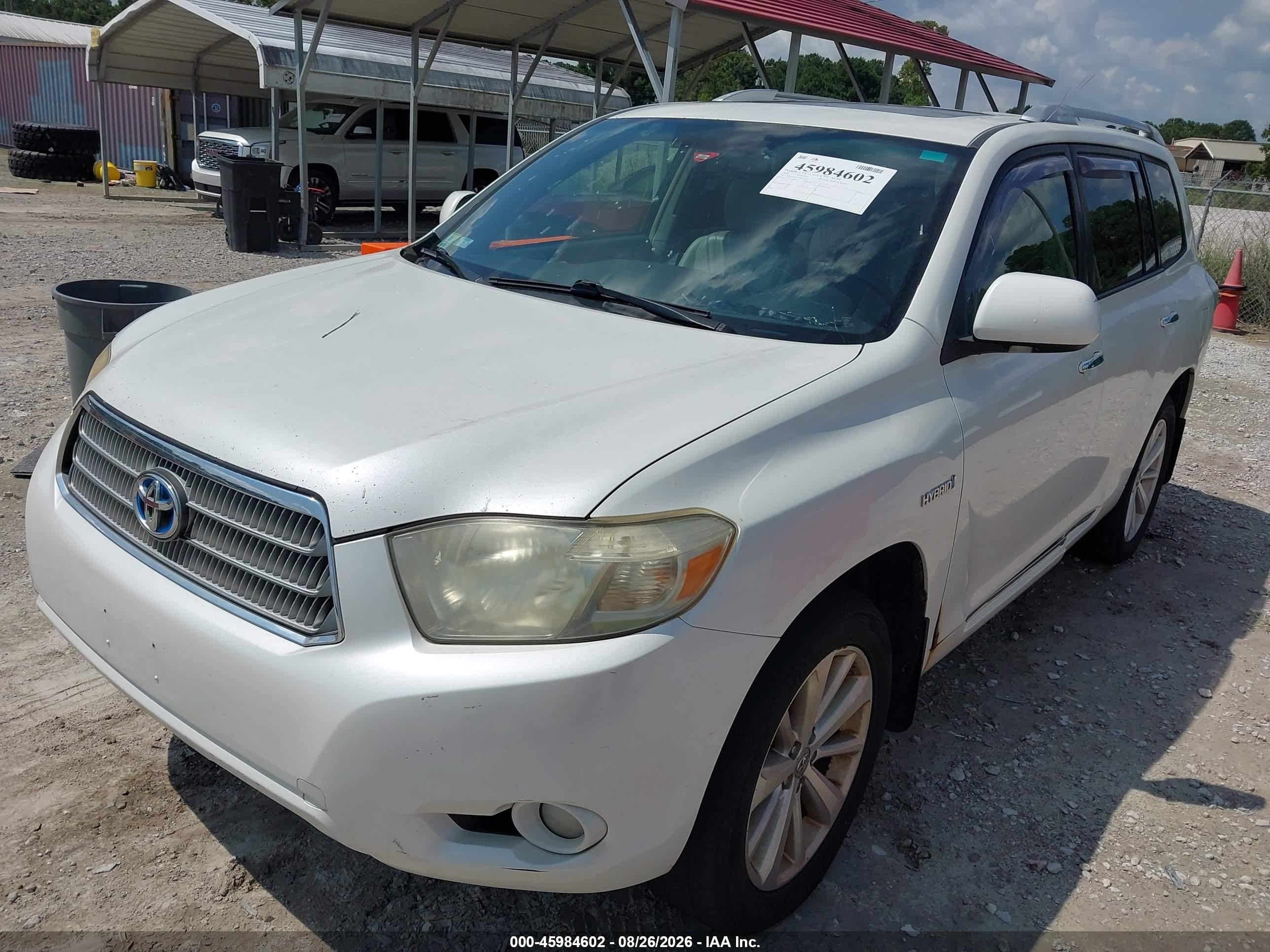 2009 Toyota Highlander Hybrid Limited White vin: JTEEW44AX92031204