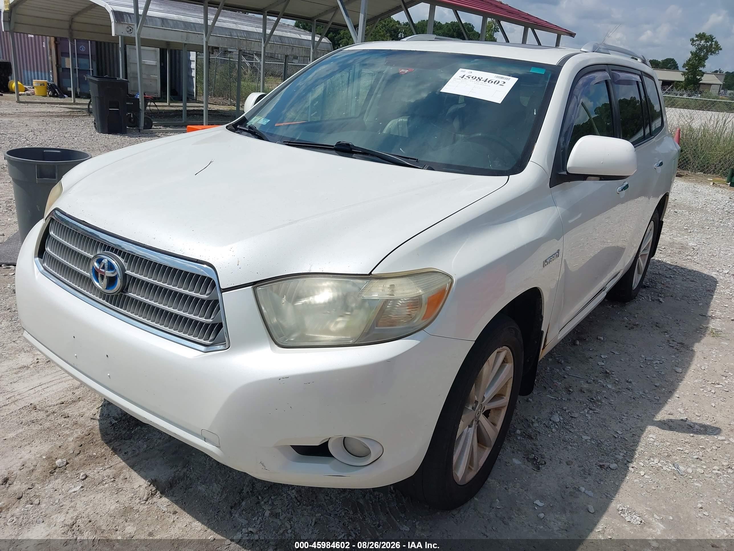 2009 Toyota Highlander Hybrid Limited White vin: JTEEW44AX92031204