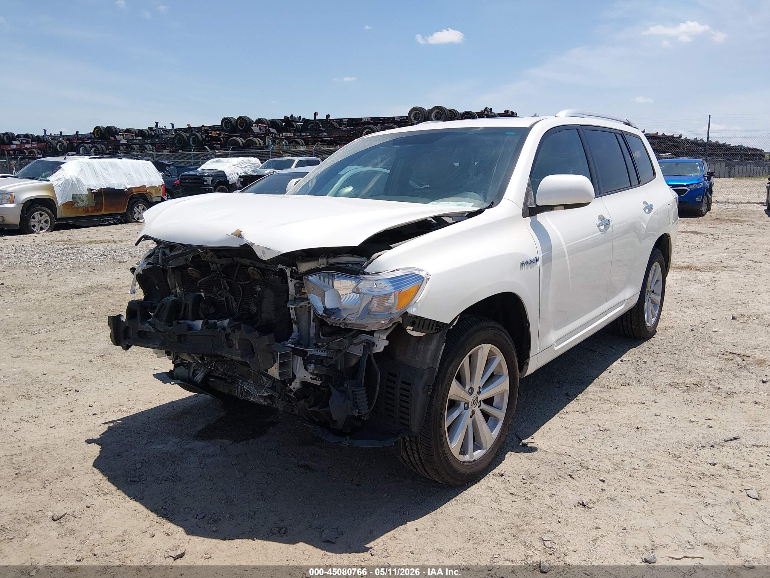 2009 Toyota Highlander Hybrid Limited White vin: JTEEW44AX92031591