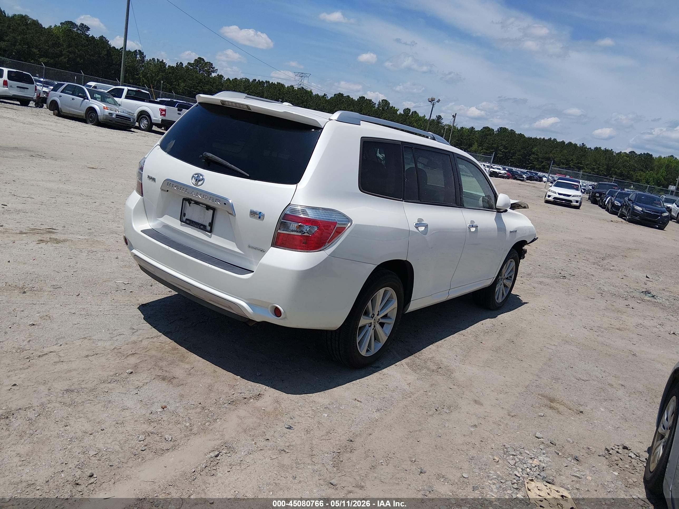 2009 Toyota Highlander Hybrid Limited White vin: JTEEW44AX92031591