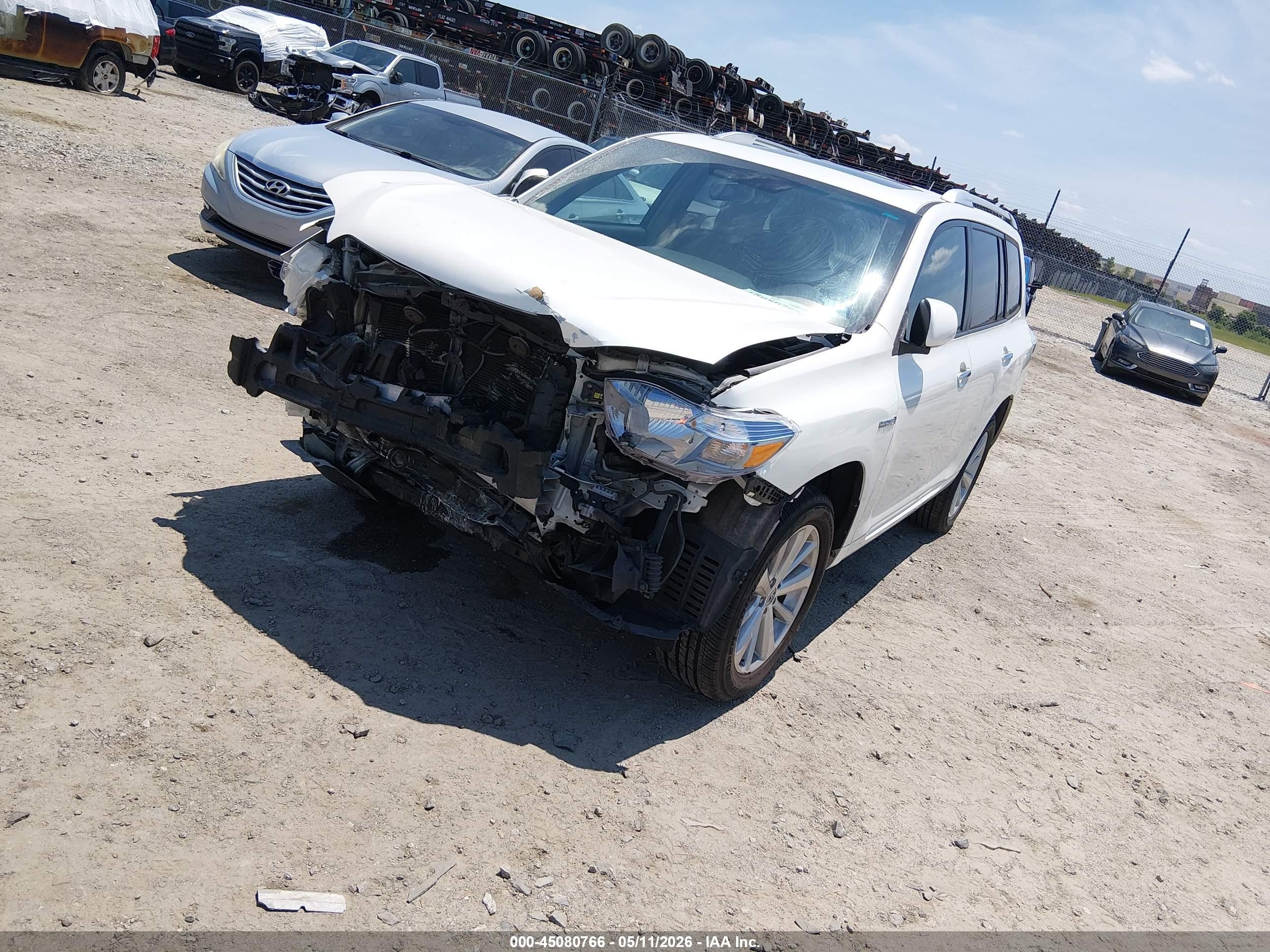 2009 Toyota Highlander Hybrid Limited White vin: JTEEW44AX92031591