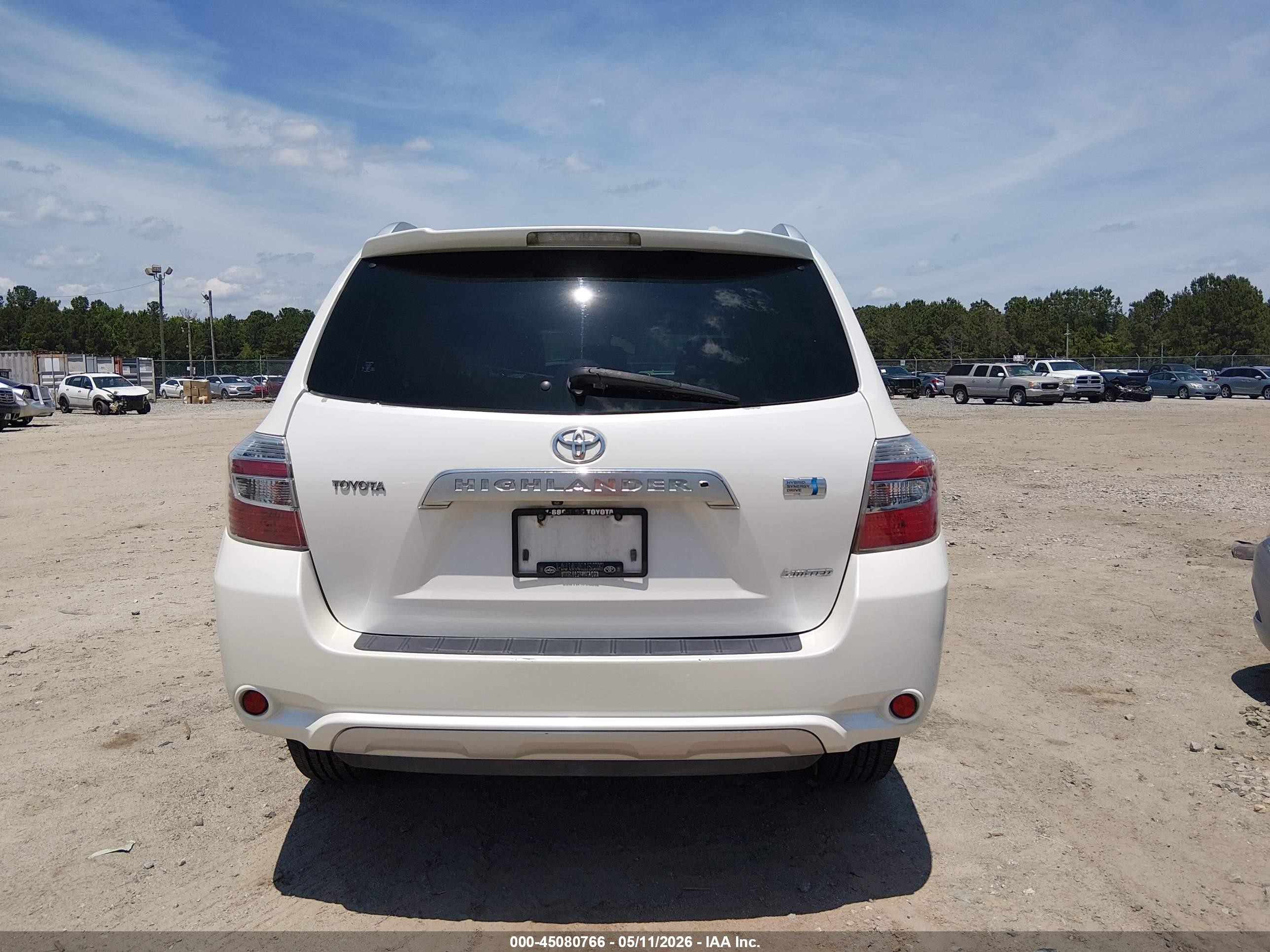 2009 Toyota Highlander Hybrid Limited White vin: JTEEW44AX92031591