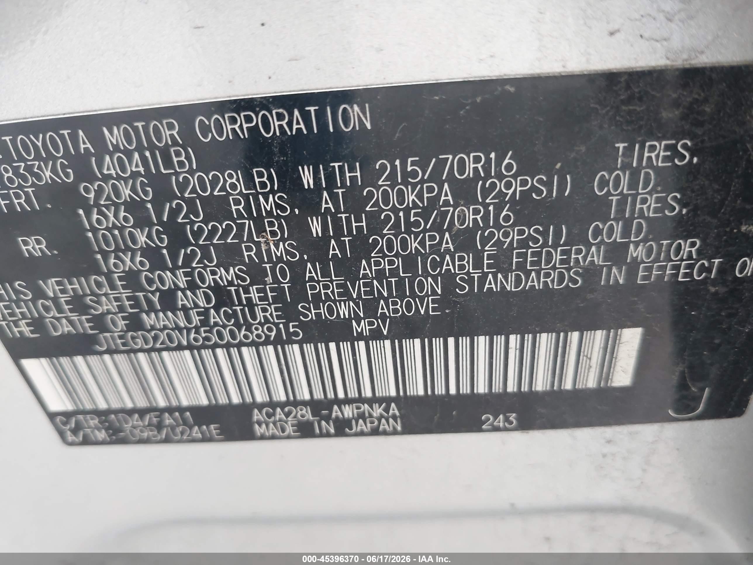 2005 Toyota Rav4 Silver vin: JTEGD20V650068915