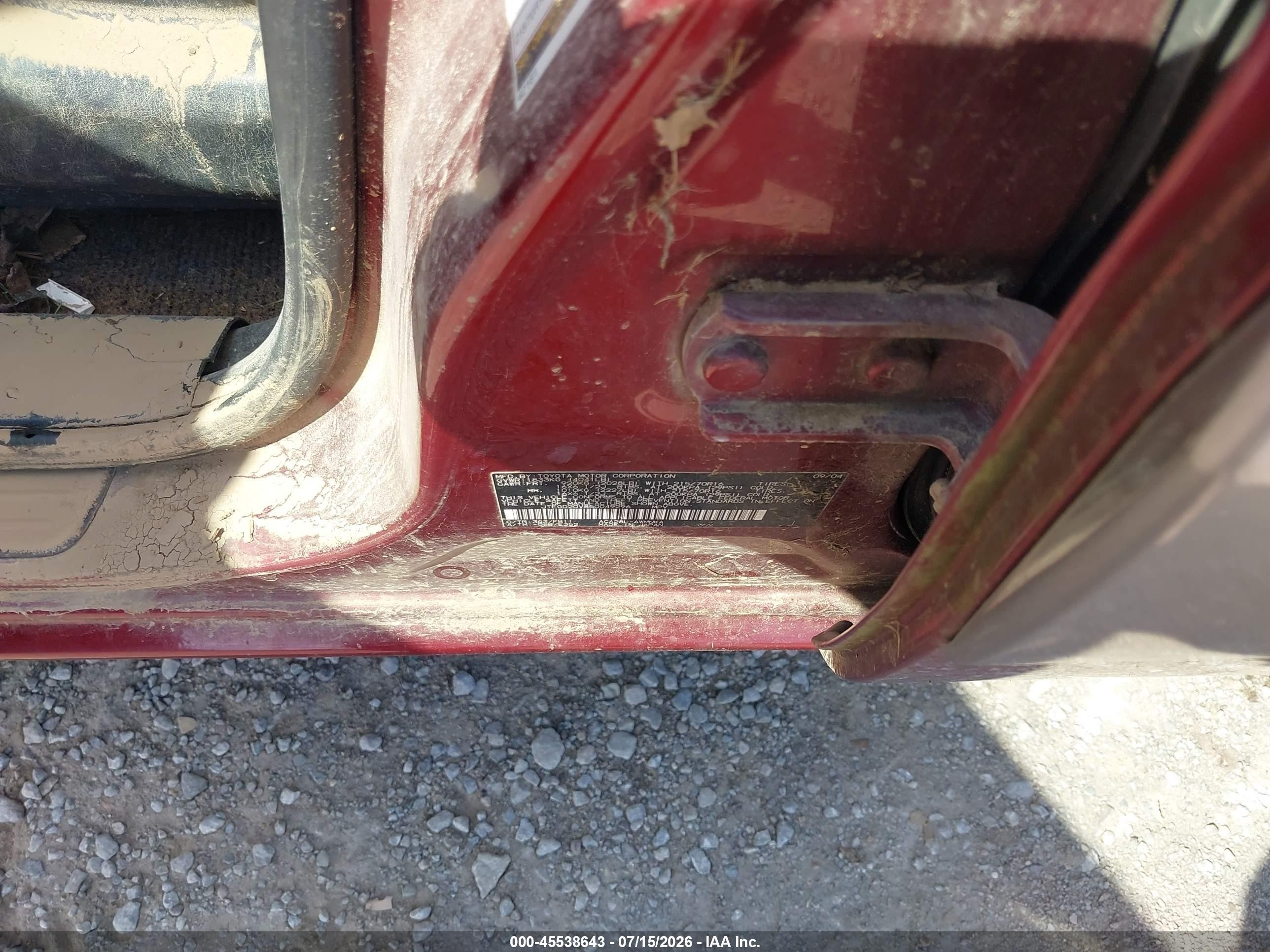 2005 Toyota Rav4   Maroon vin: JTEGD20V850049296