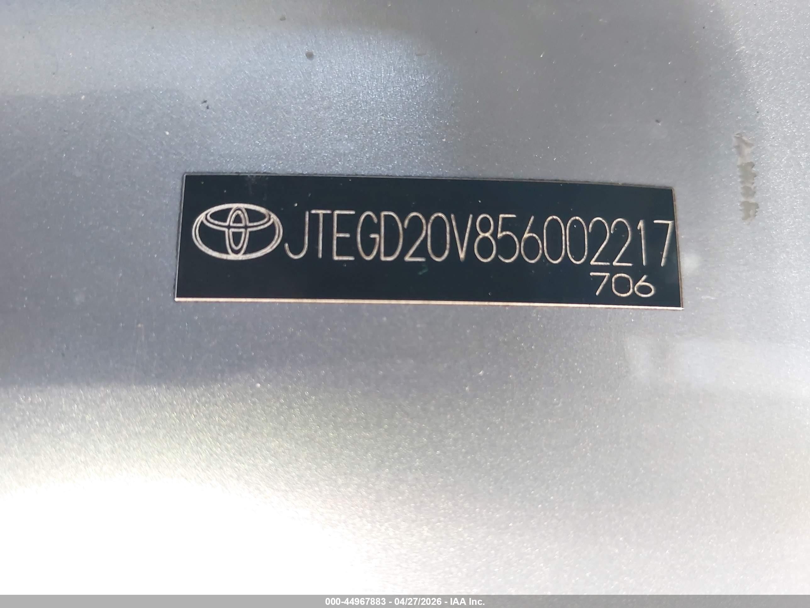 2005 Toyota Rav4 Серебряный vin: JTEGD20V856002217