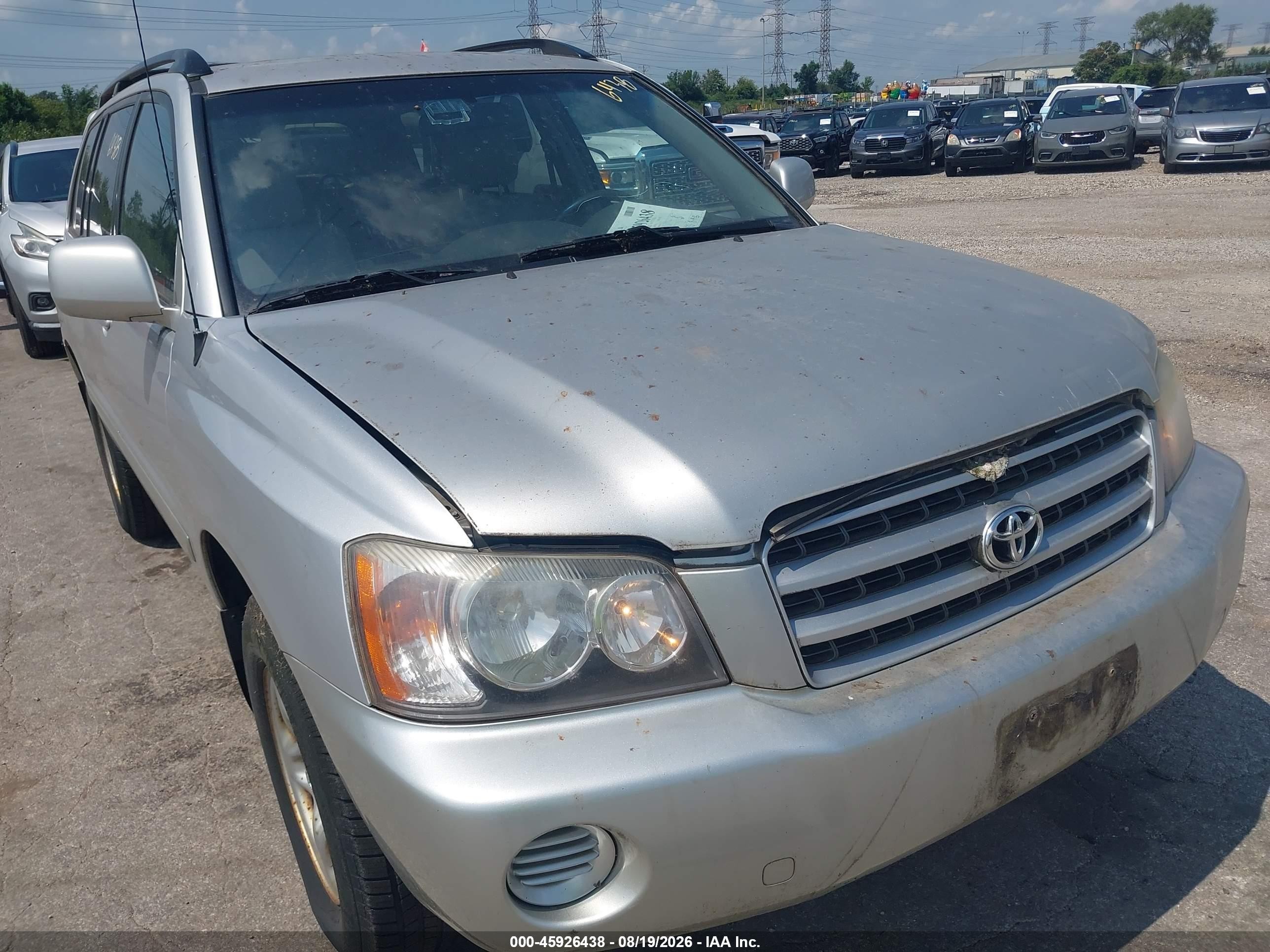 2002 Toyota Highlander   Серебряный vin: JTEGD21A020043242