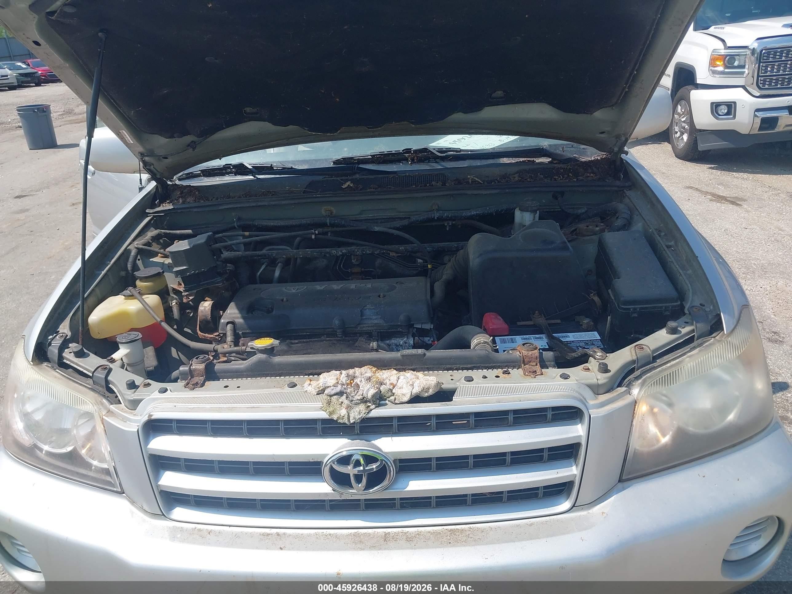 2002 Toyota Highlander   Серебряный vin: JTEGD21A020043242