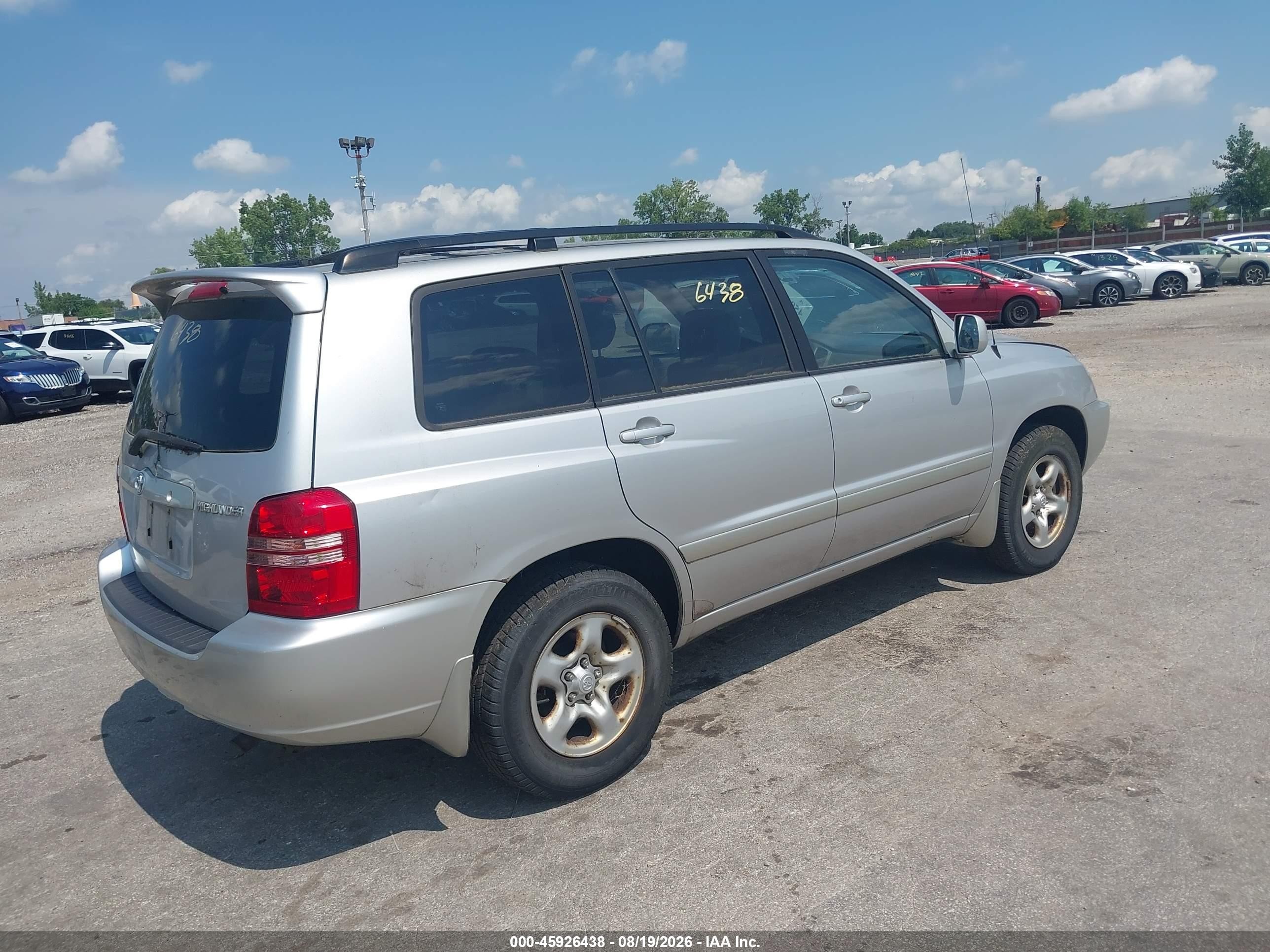 2002 Toyota Highlander   Серебряный vin: JTEGD21A020043242
