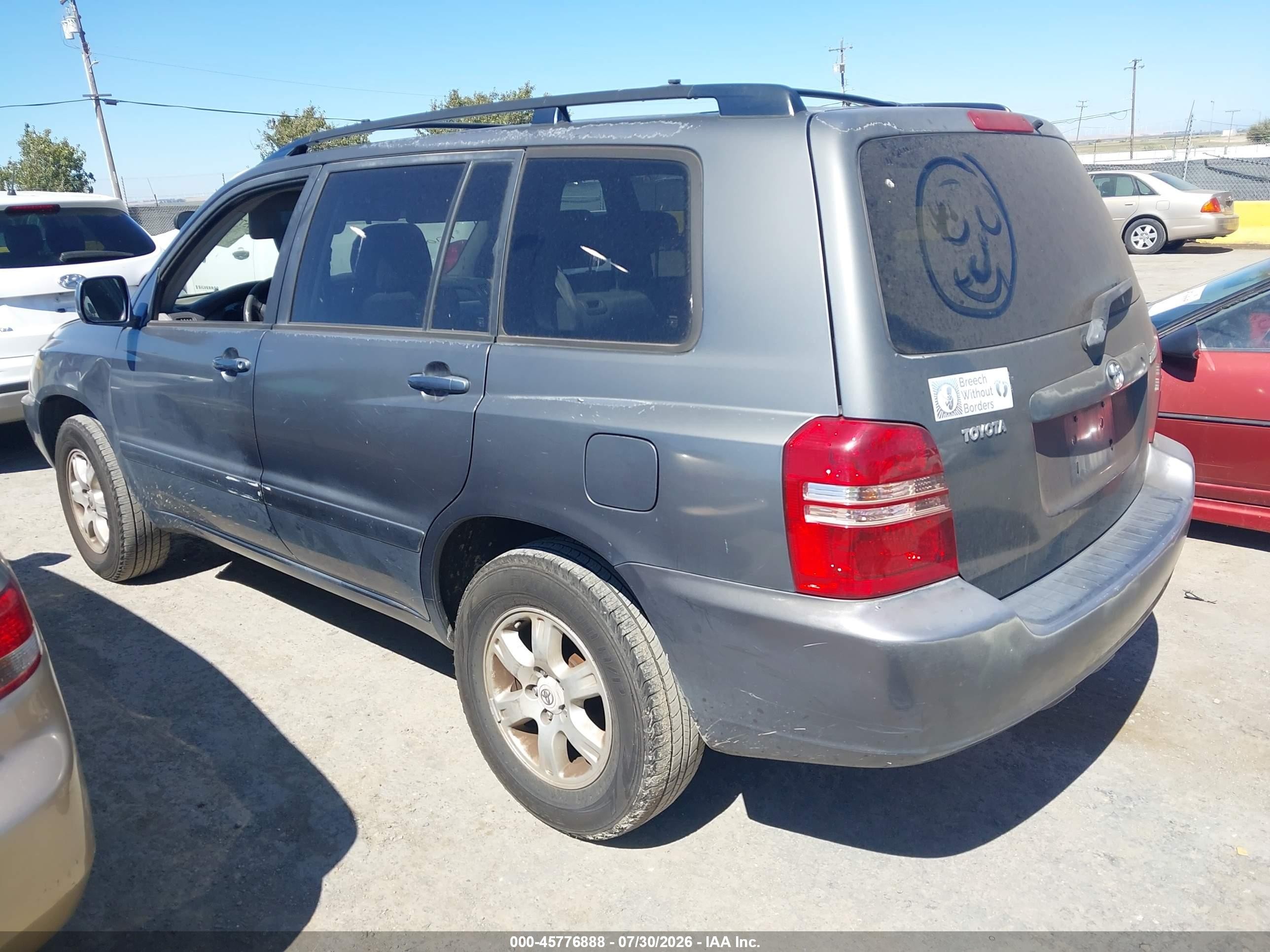2002 Toyota Highlander   Gray vin: JTEGD21A120027129