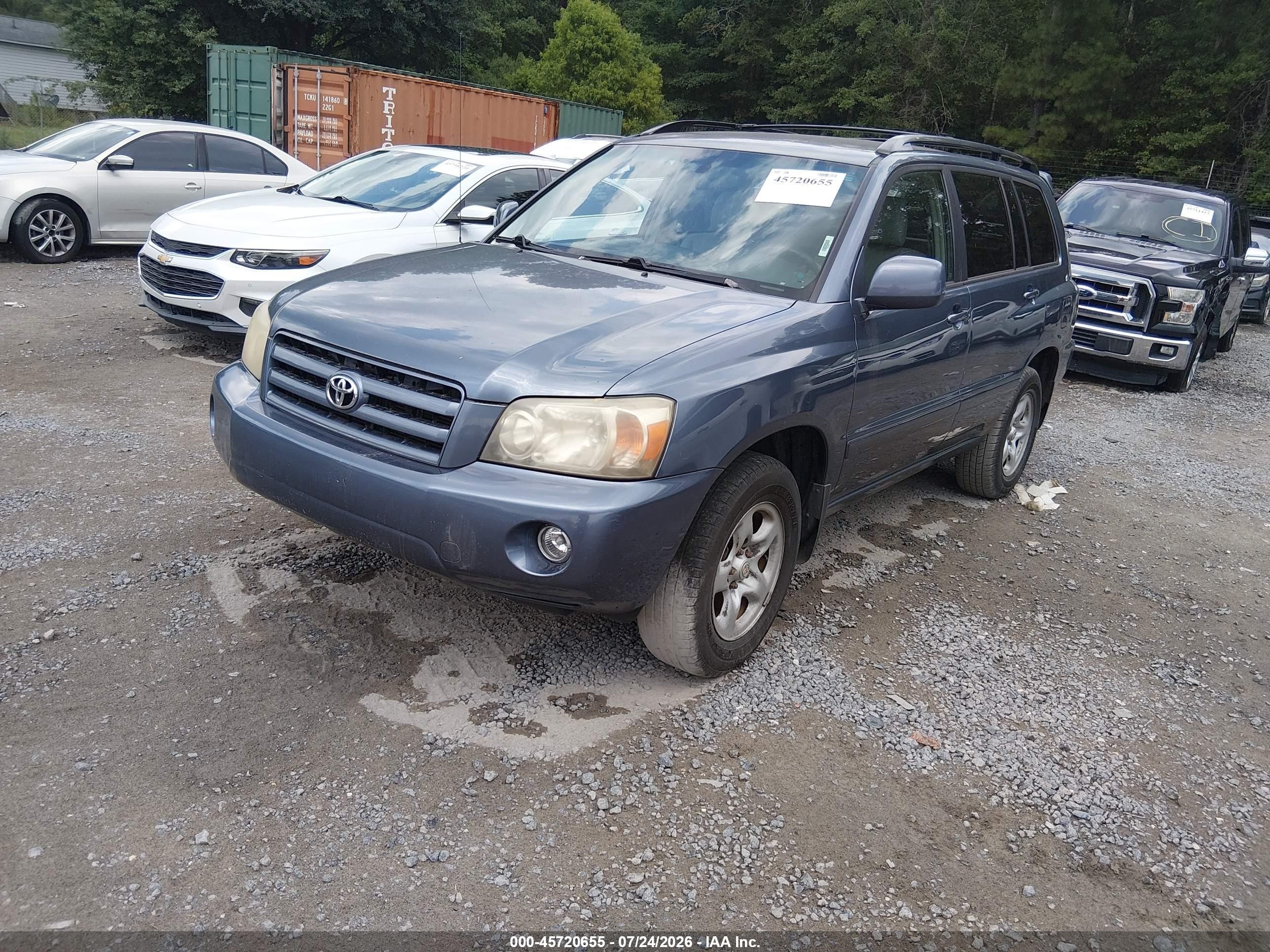 2007 Toyota Highlander   Blue vin: JTEGD21A170170833