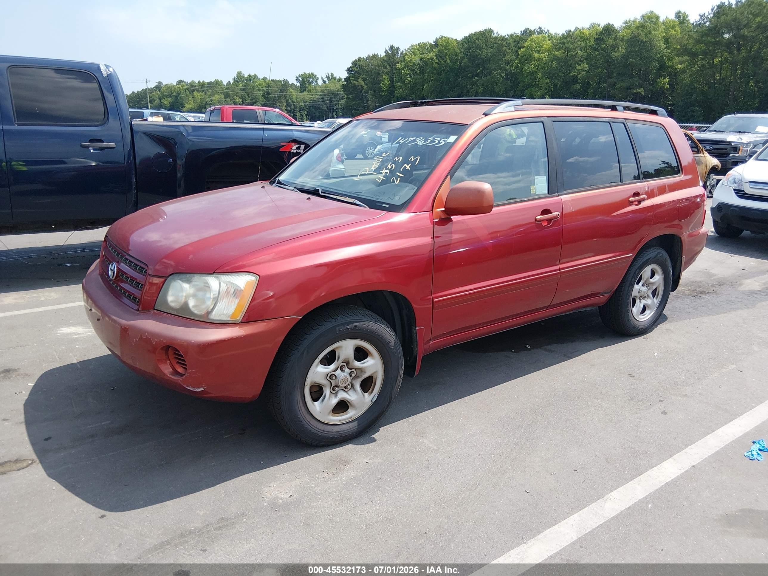 2002 Toyota Highlander   Red vin: JTEGD21A220046482