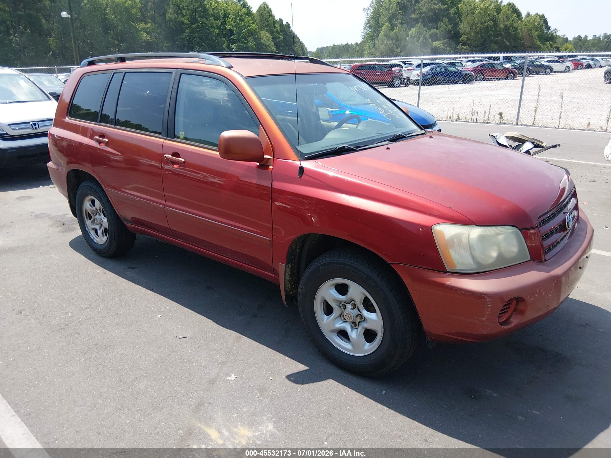 2002 Toyota Highlander   Red vin: JTEGD21A220046482