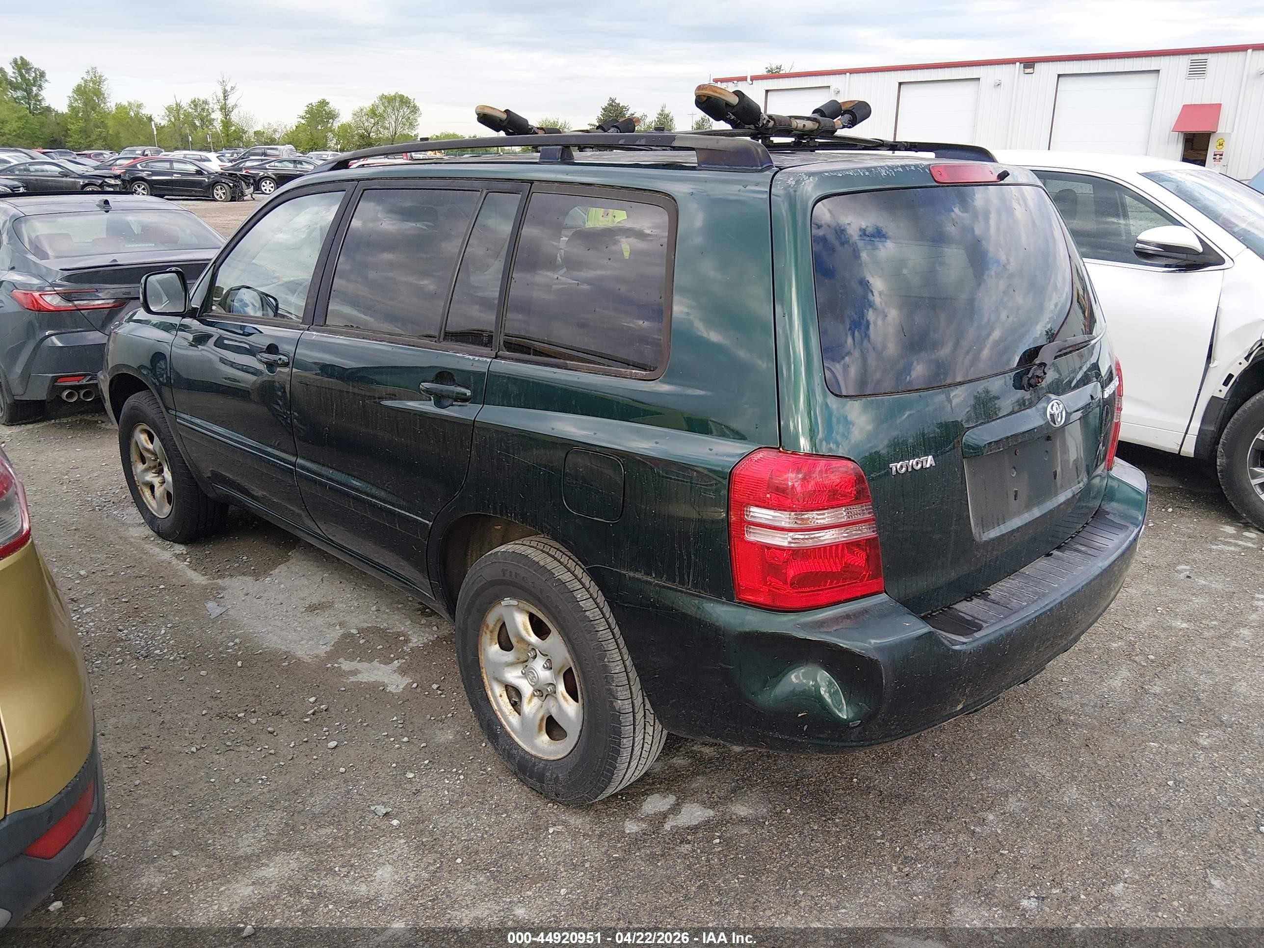 2003 Toyota Highlander   Green vin: JTEGD21A230068029