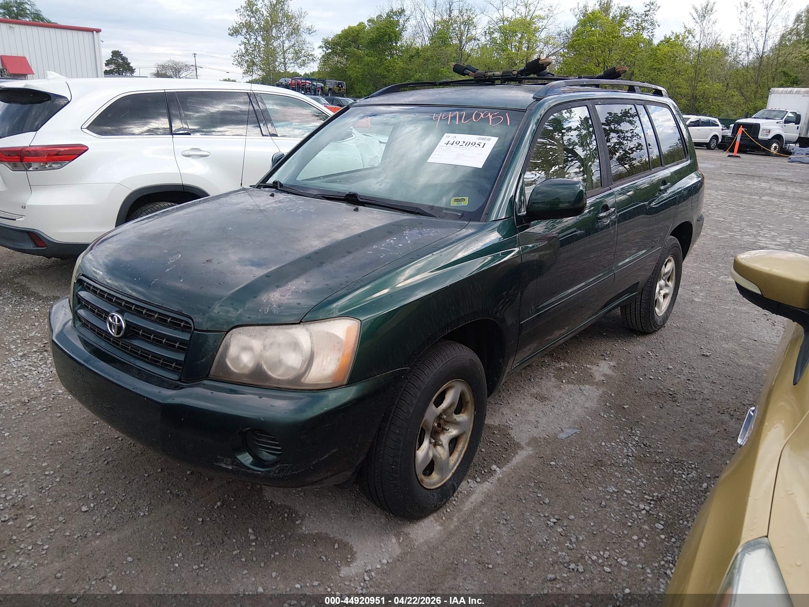 2003 Toyota Highlander   Green vin: JTEGD21A230068029