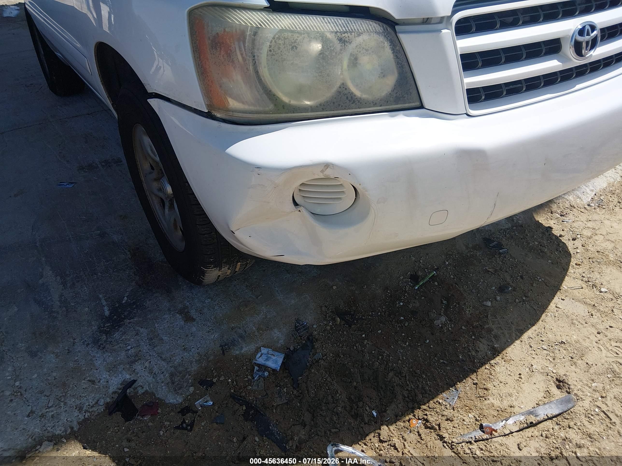 2003 Toyota Highlander   White vin: JTEGD21A230072033