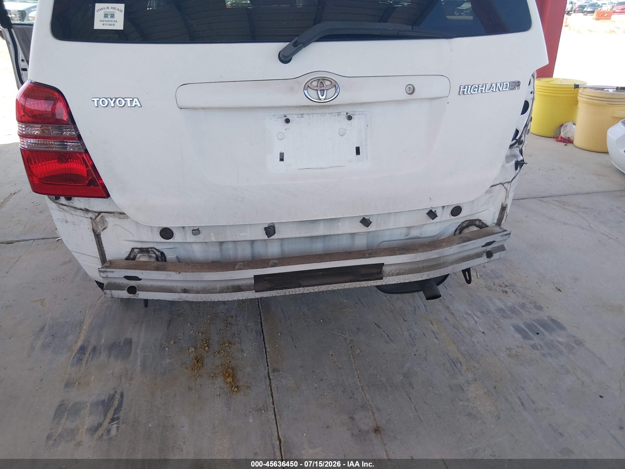 2003 Toyota Highlander   White vin: JTEGD21A230072033
