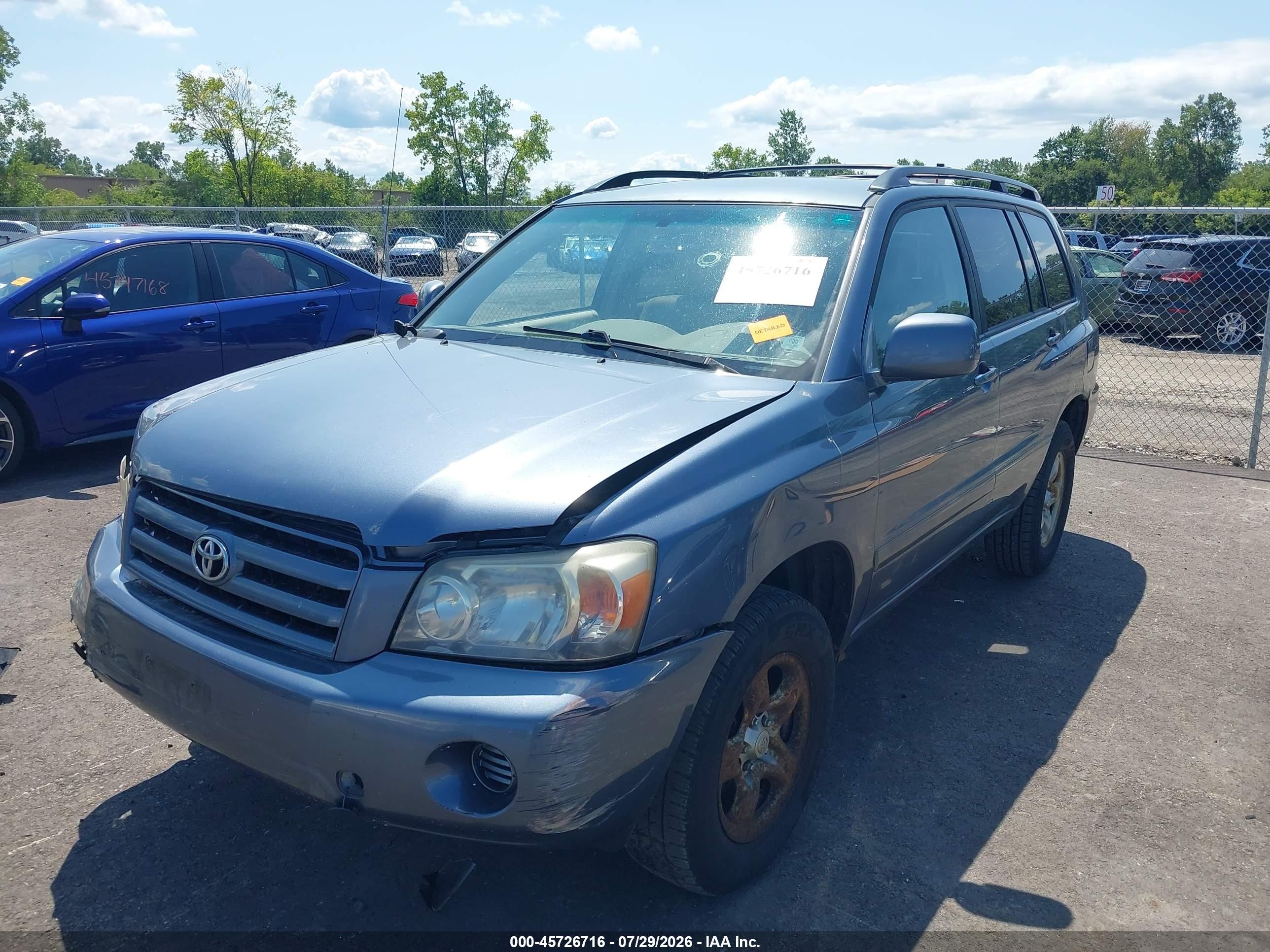 2006 Toyota Highlander   Blue vin: JTEGD21A260142697