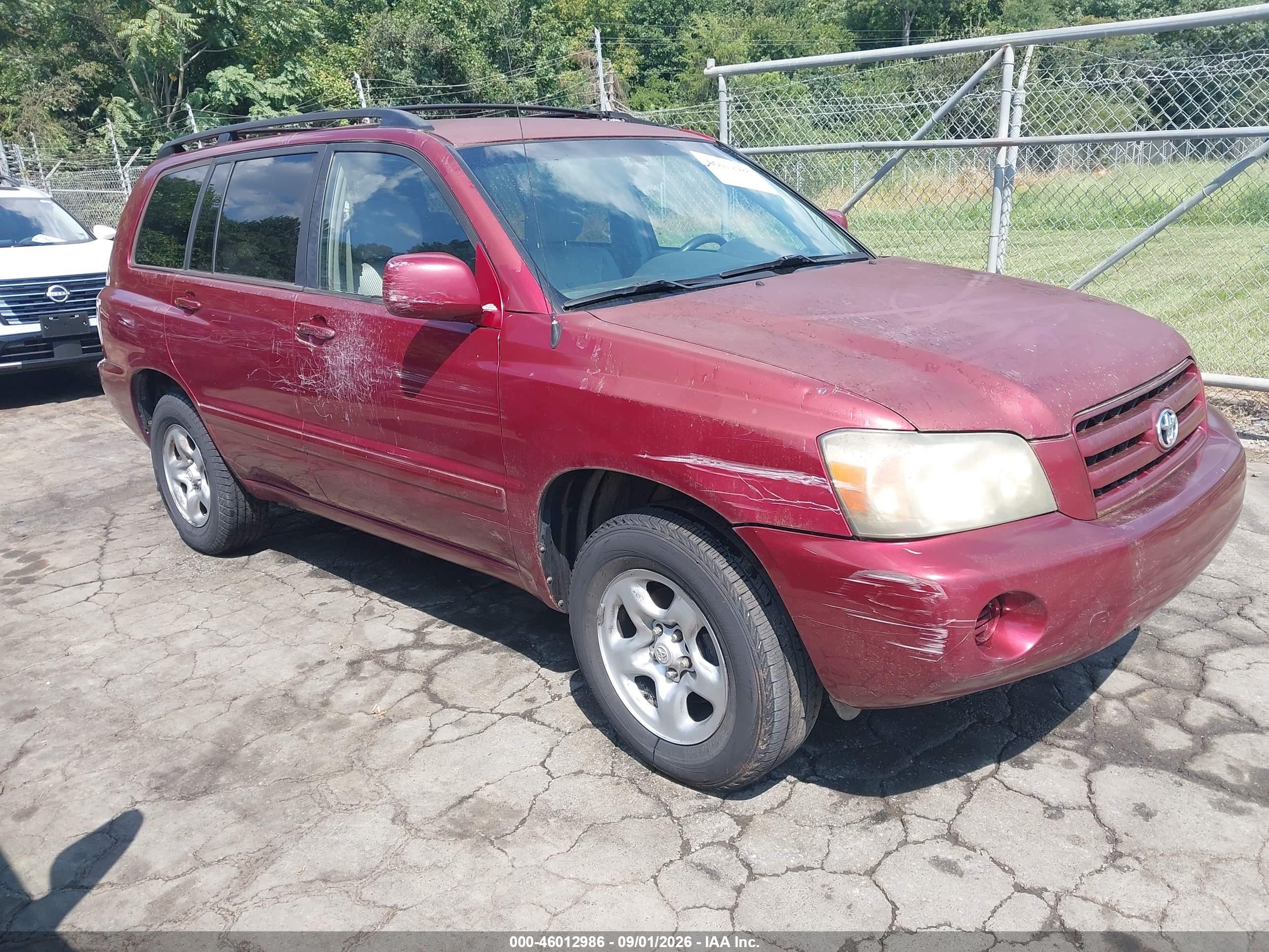 2004 Toyota Highlander   Burgundy vin: JTEGD21A340080191