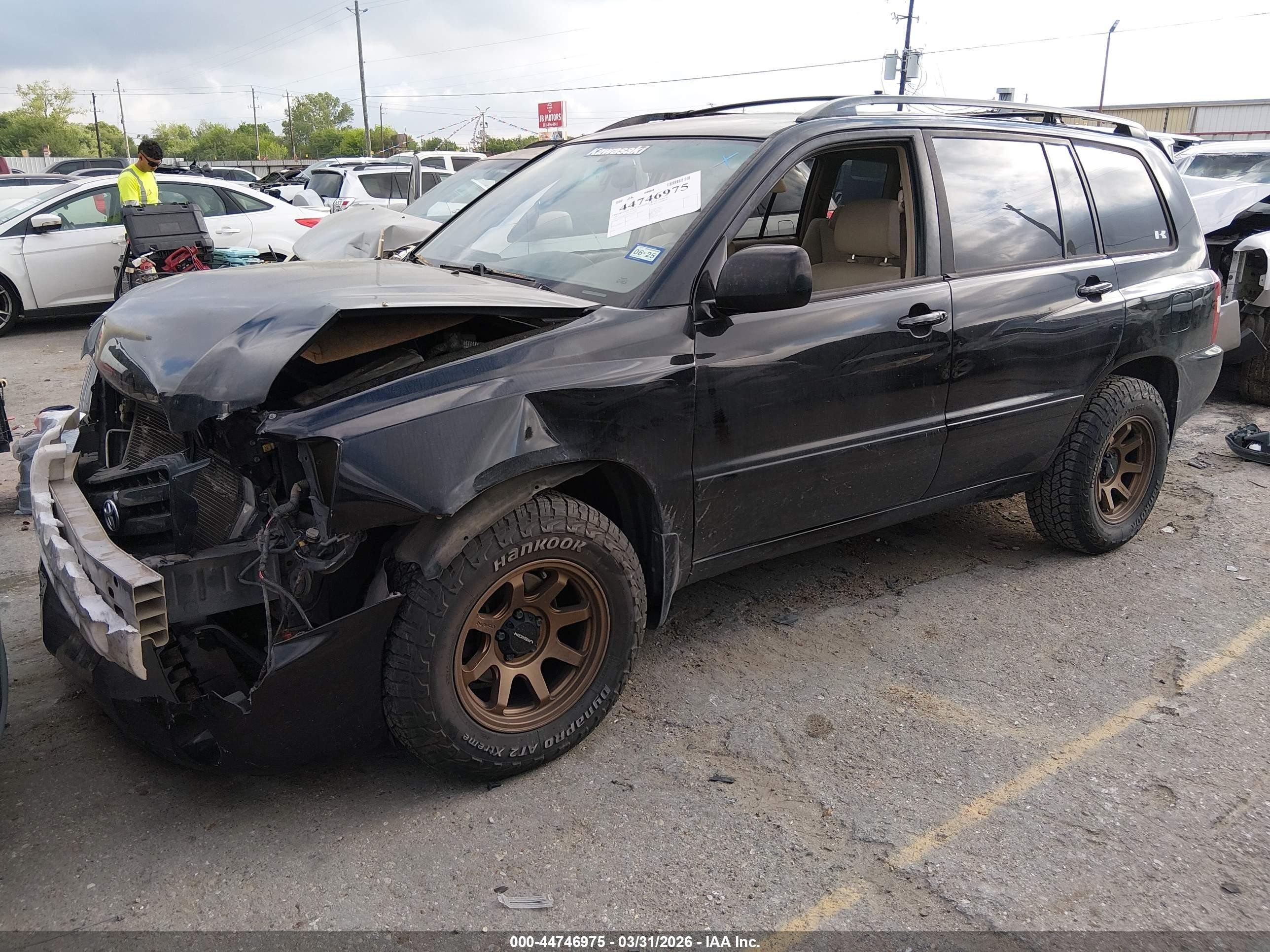 2007 Toyota Highlander   Black vin: JTEGD21A370163723