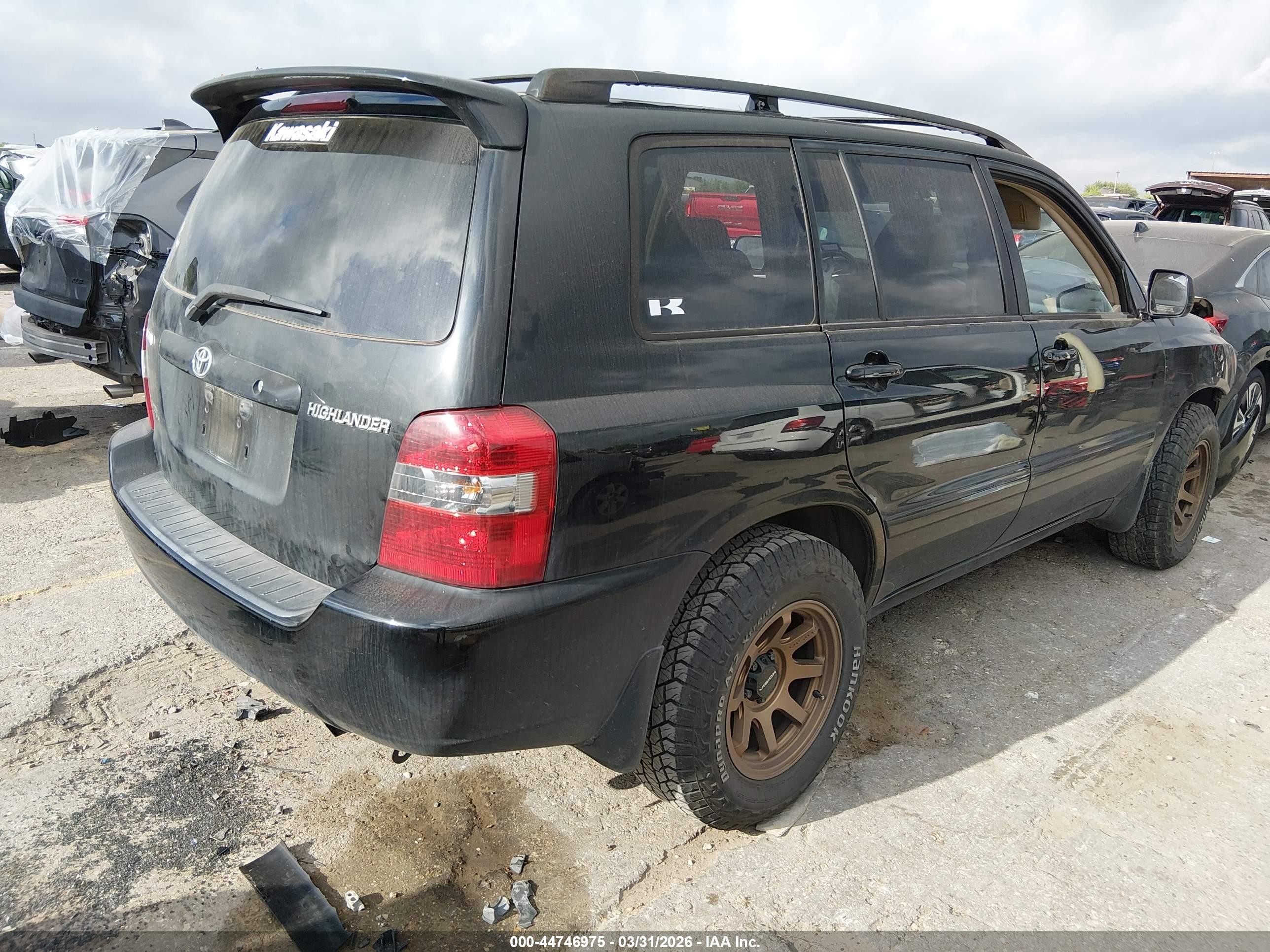 2007 Toyota Highlander   Black vin: JTEGD21A370163723