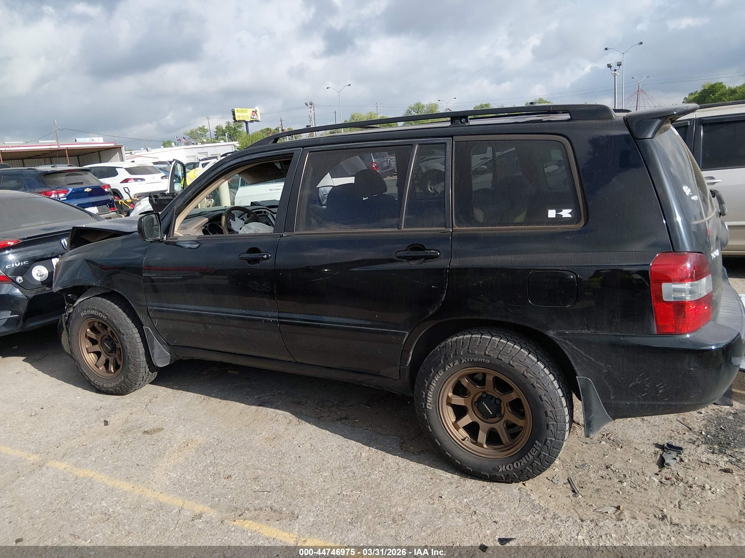 2007 Toyota Highlander   Black vin: JTEGD21A370163723