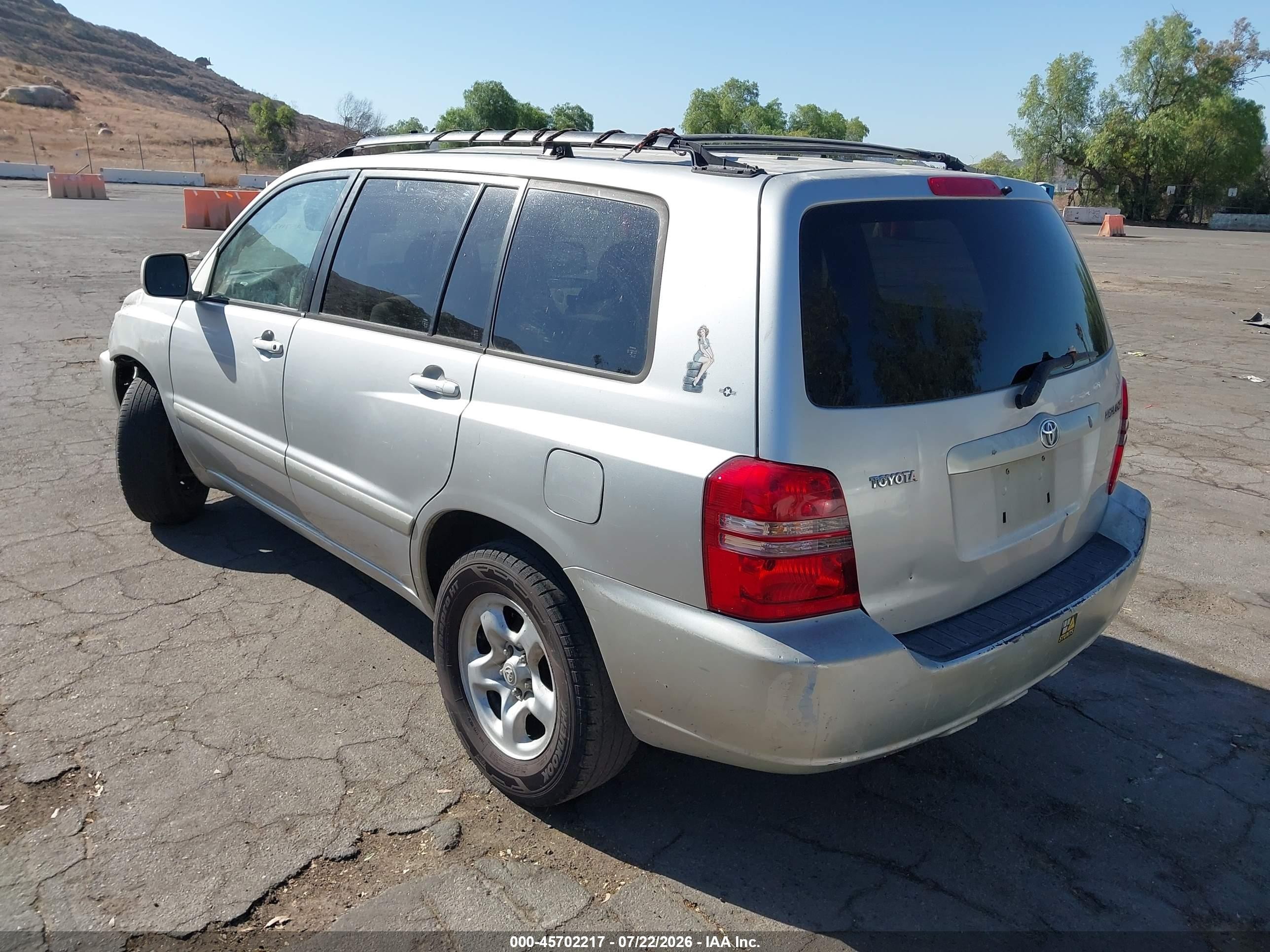2002 Toyota Highlander   Silver vin: JTEGD21A420028243