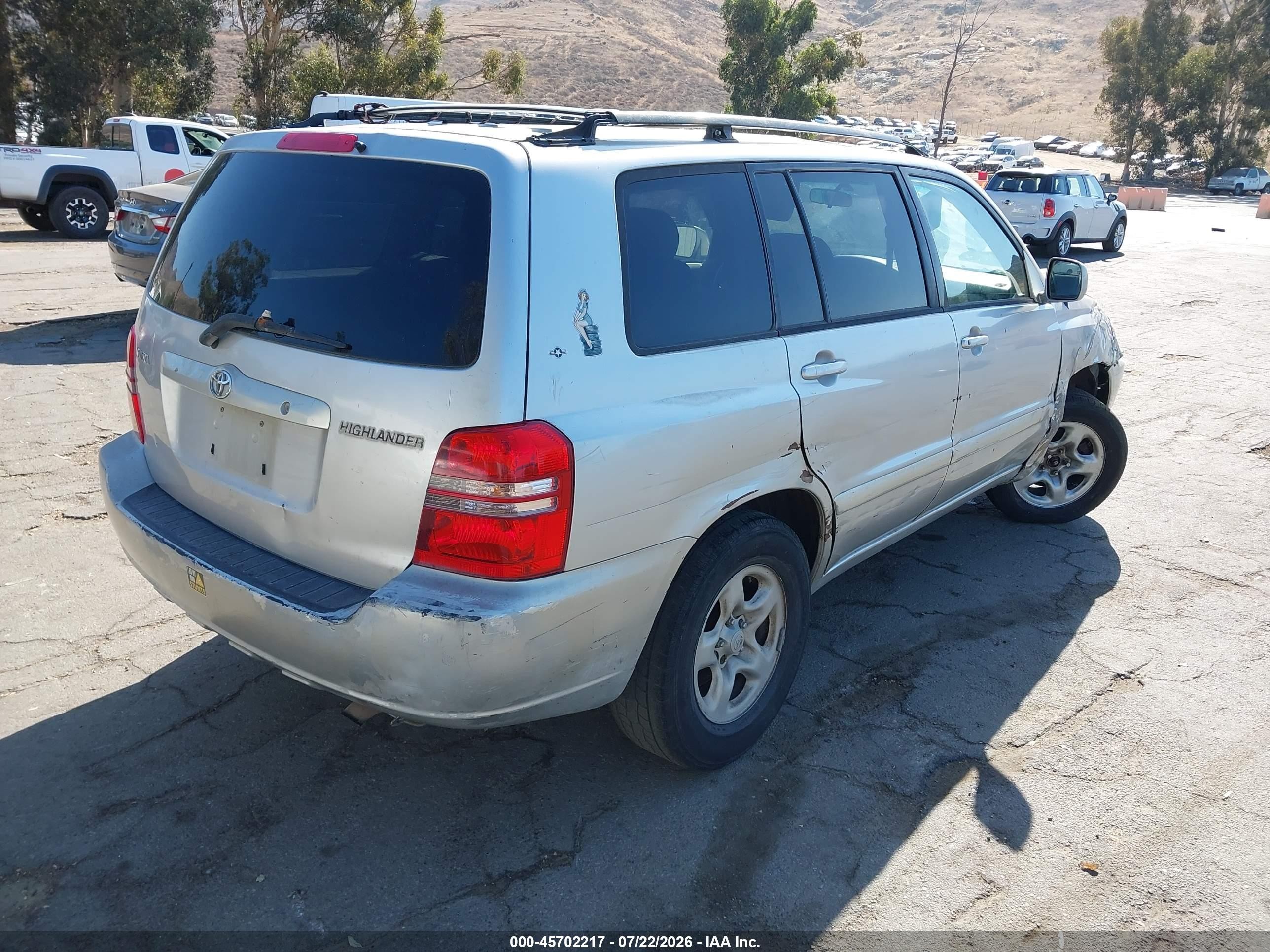 2002 Toyota Highlander   Silver vin: JTEGD21A420028243