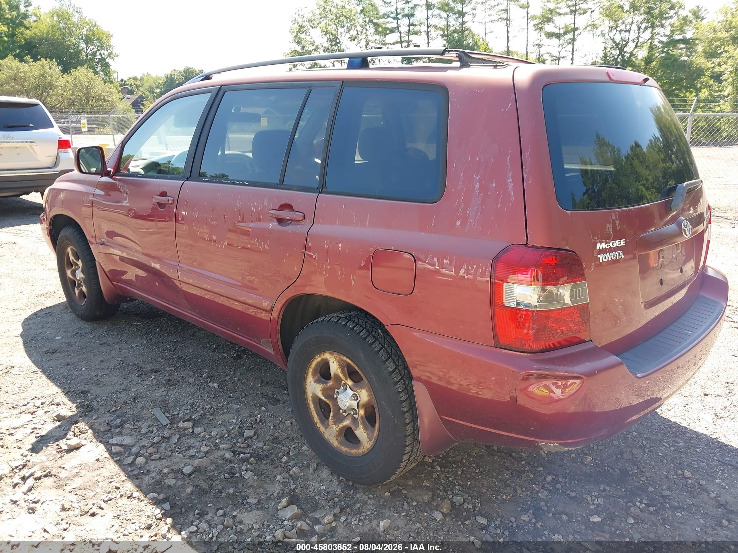 2004 Toyota Highlander   Красный vin: JTEGD21A440086243