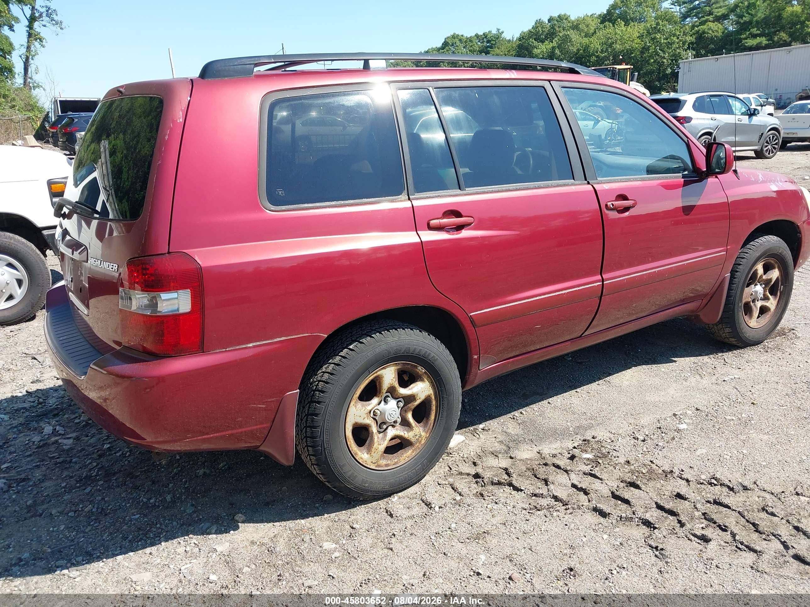 2004 Toyota Highlander   Красный vin: JTEGD21A440086243